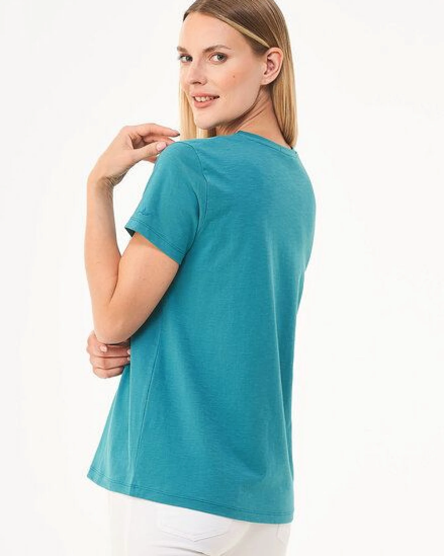 ORGANICATION T-Shirt aus Bio-Baumwolle mit Stickerei – Ansicht 3