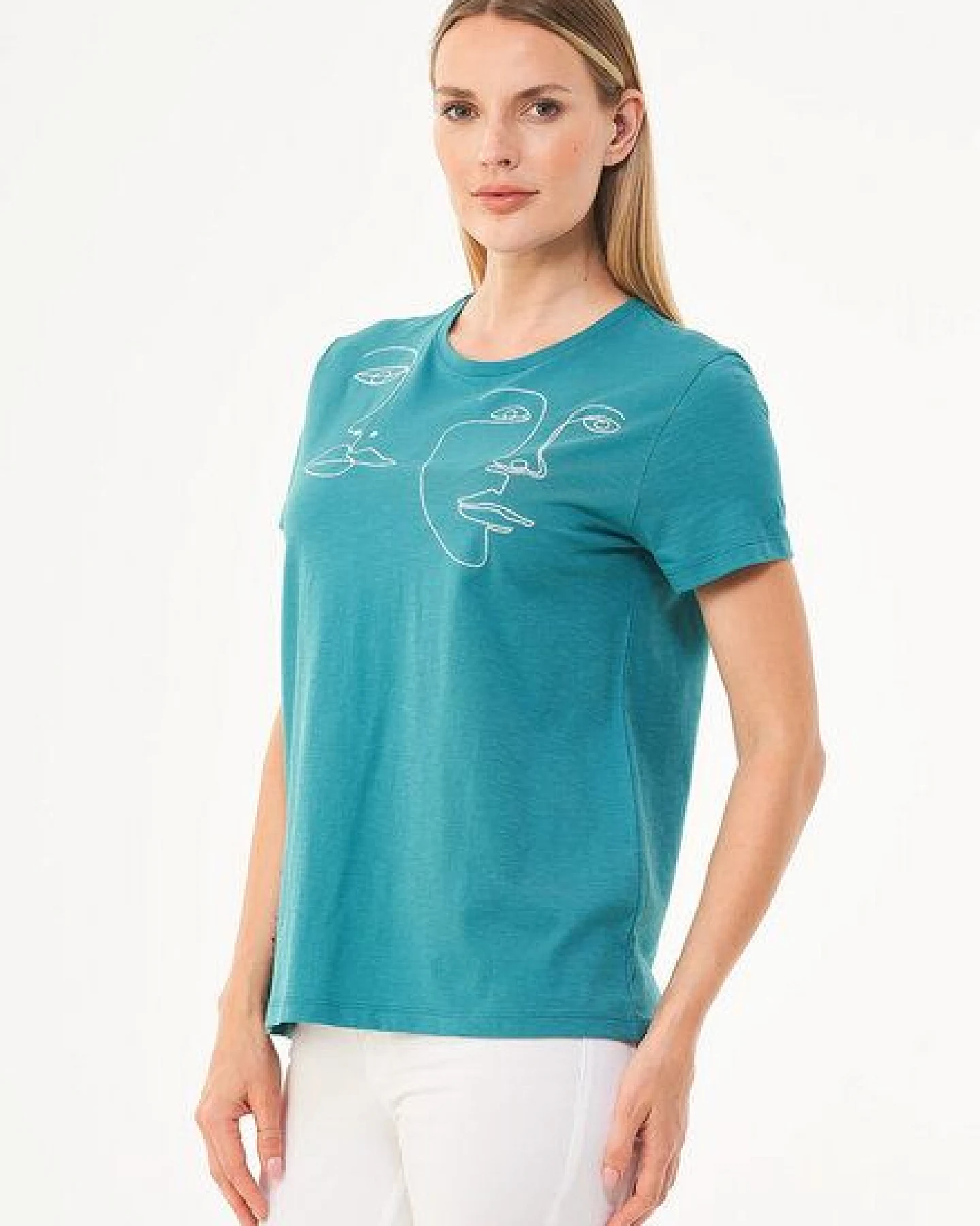 ORGANICATION T-Shirt aus Bio-Baumwolle mit Stickerei – Ansicht 3