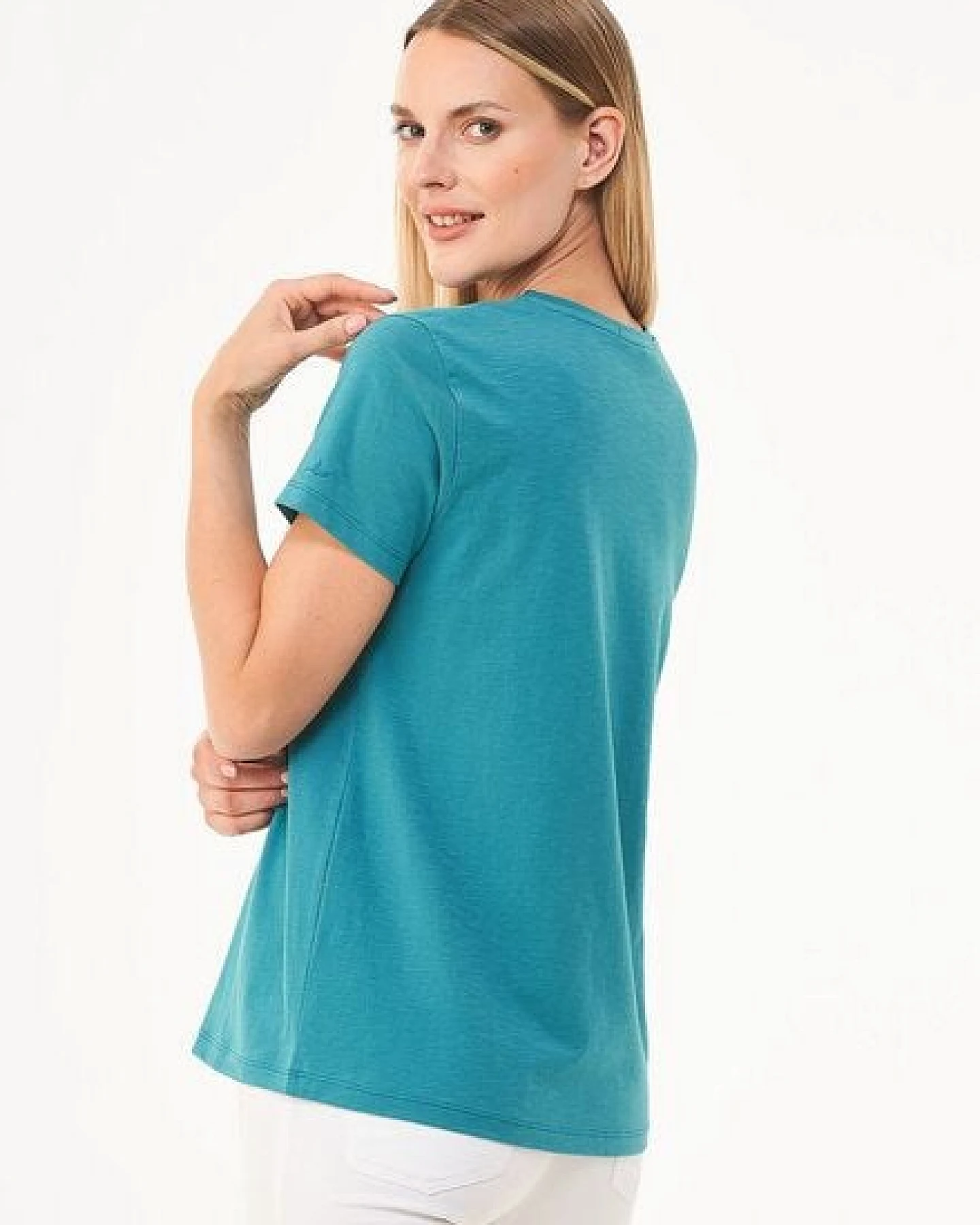 ORGANICATION T-Shirt aus Bio-Baumwolle mit Stickerei – Ansicht 4