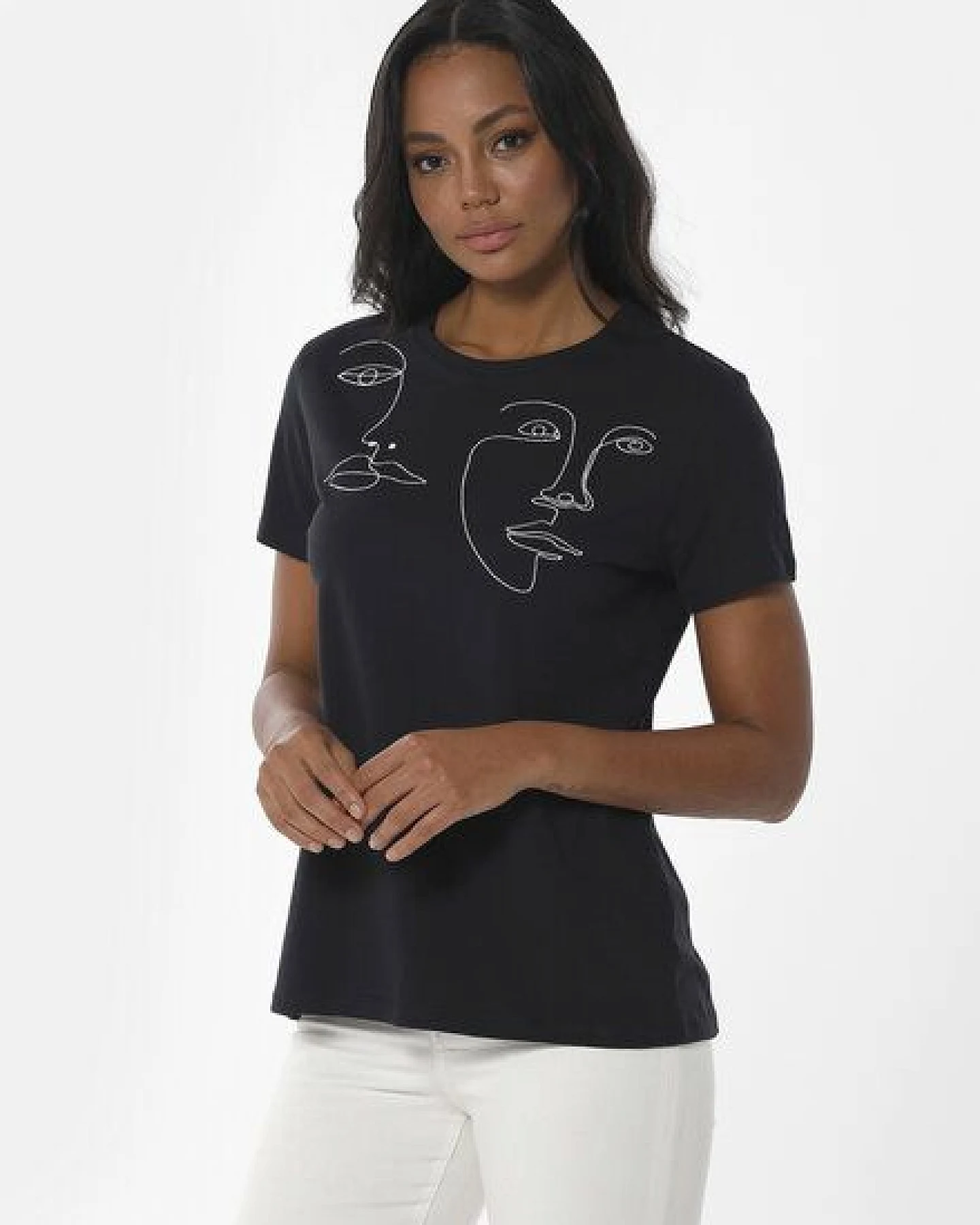ORGANICATION T-Shirt aus Bio-Baumwolle mit Stickerei – Ansicht 2