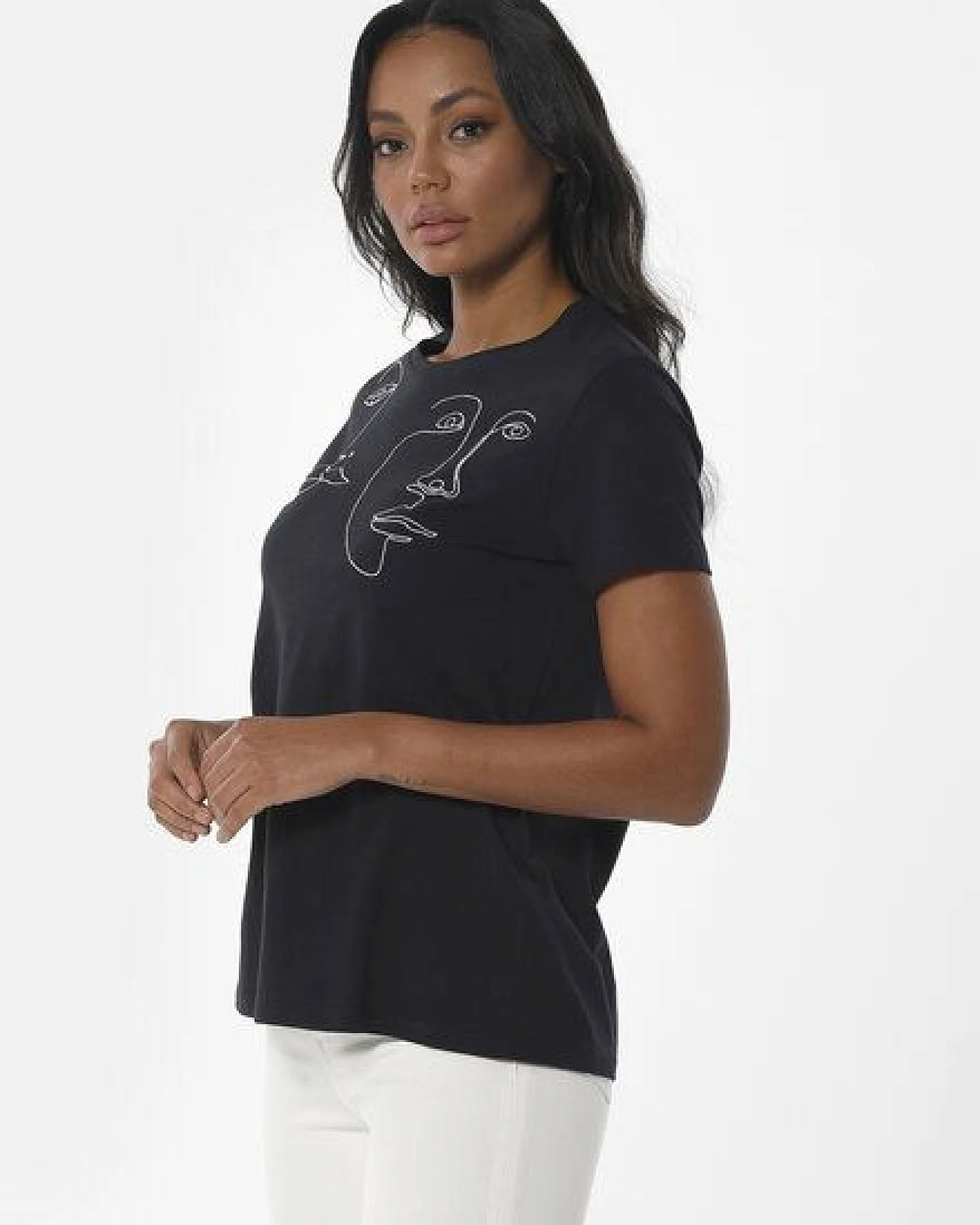 ORGANICATION T-Shirt aus Bio-Baumwolle mit Stickerei – Ansicht 3
