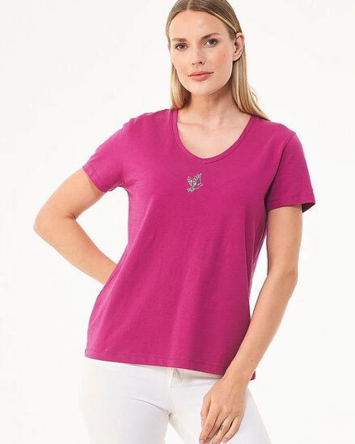 ORGANICATION T-Shirt aus Bio-Baumwolle mit Stickerei