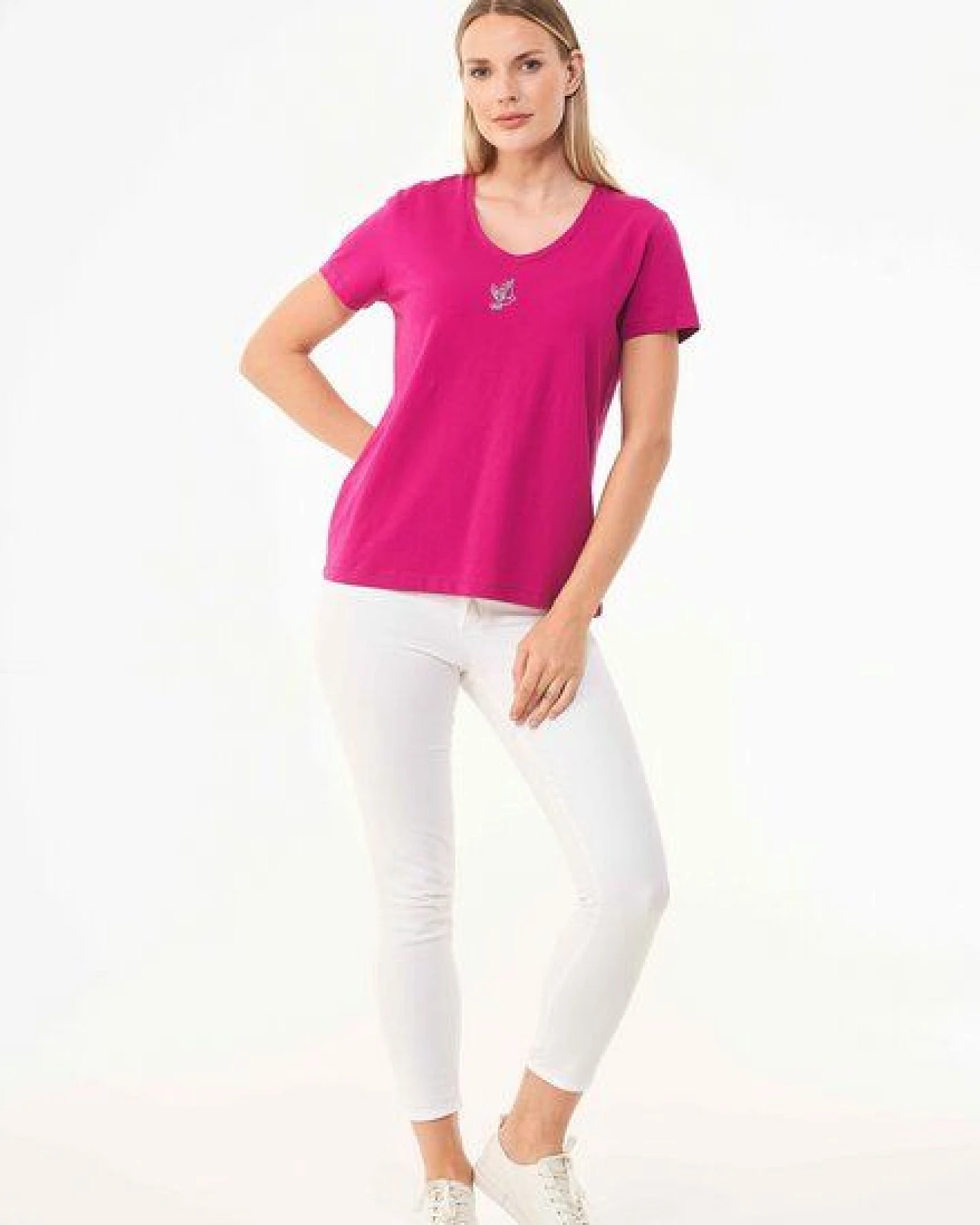 ORGANICATION T-Shirt aus Bio-Baumwolle mit Stickerei – Ansicht 2