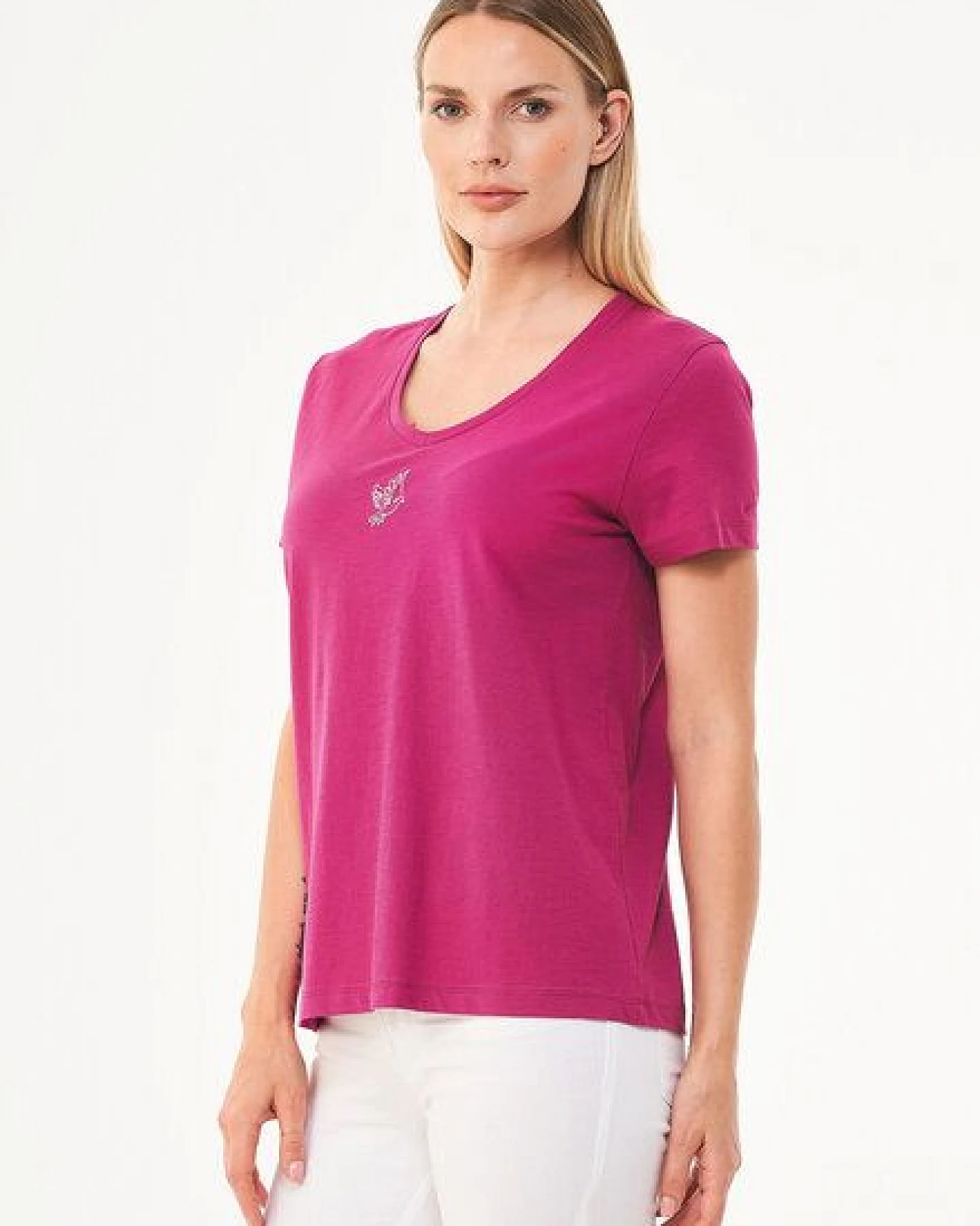 ORGANICATION T-Shirt aus Bio-Baumwolle mit Stickerei – Ansicht 3