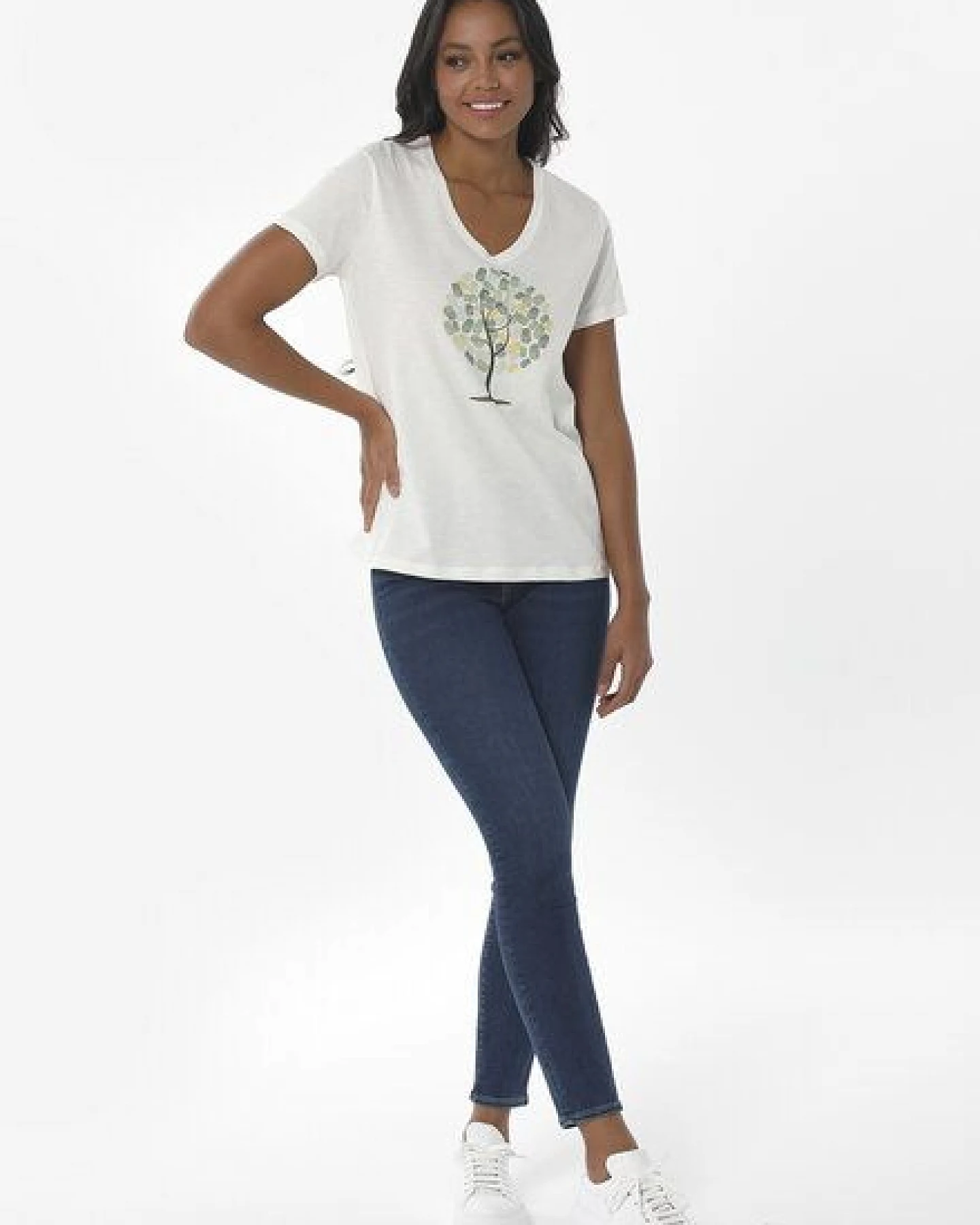 ORGANICATION T-Shirt aus Bio-Baumwolle mit Baum-Print – Ansicht 2