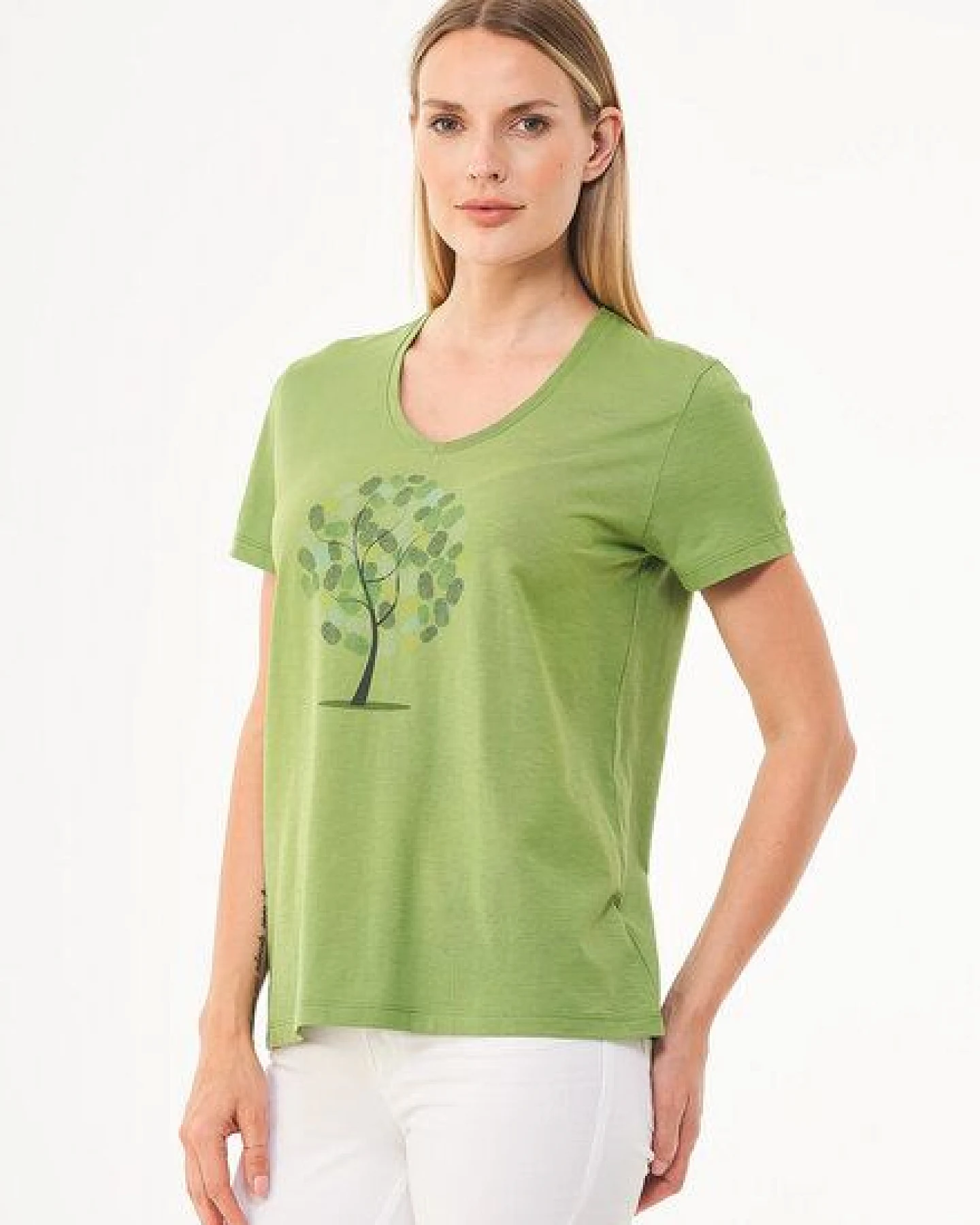 ORGANICATION T-Shirt aus Bio-Baumwolle mit Baum-Print – Ansicht 2