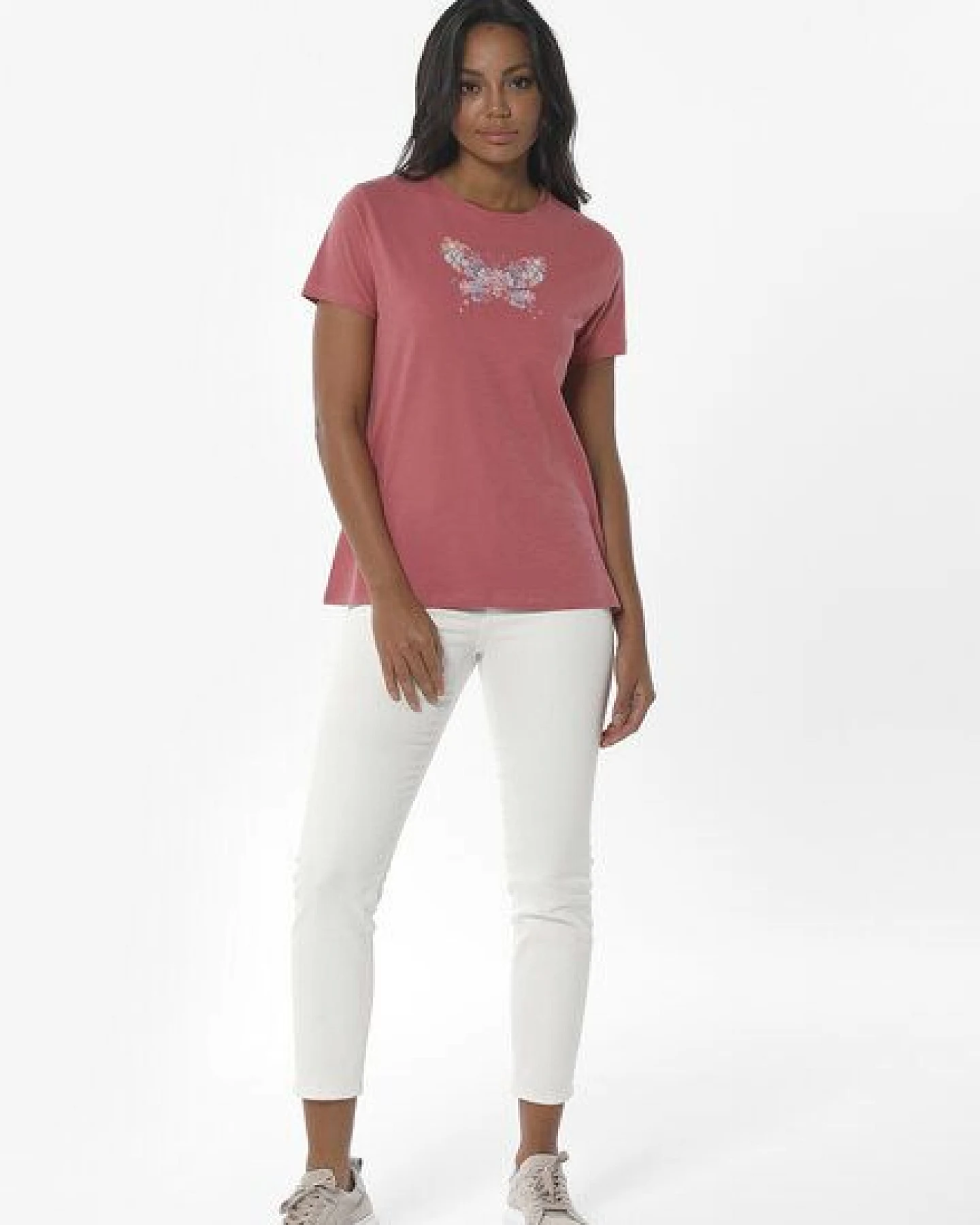 ORGANICATION T-Shirt aus Bio-Baumwolle mit Falter-Print – Ansicht 2