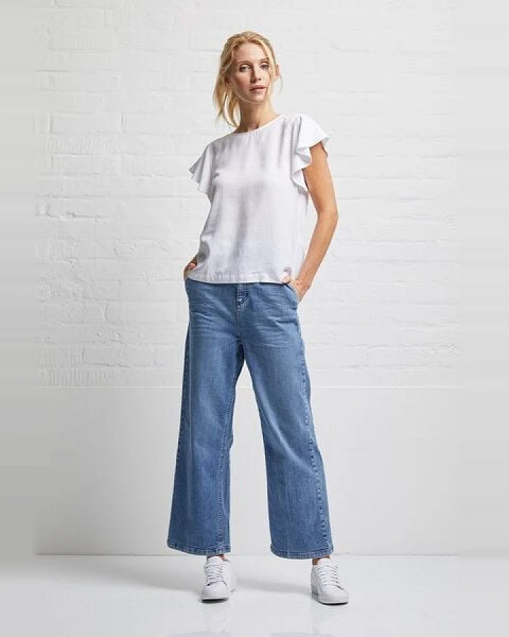Wunderwerk Damen Bluse aus Lyocell (TENCEL) "Volant blouse 1/2 TENCEL"