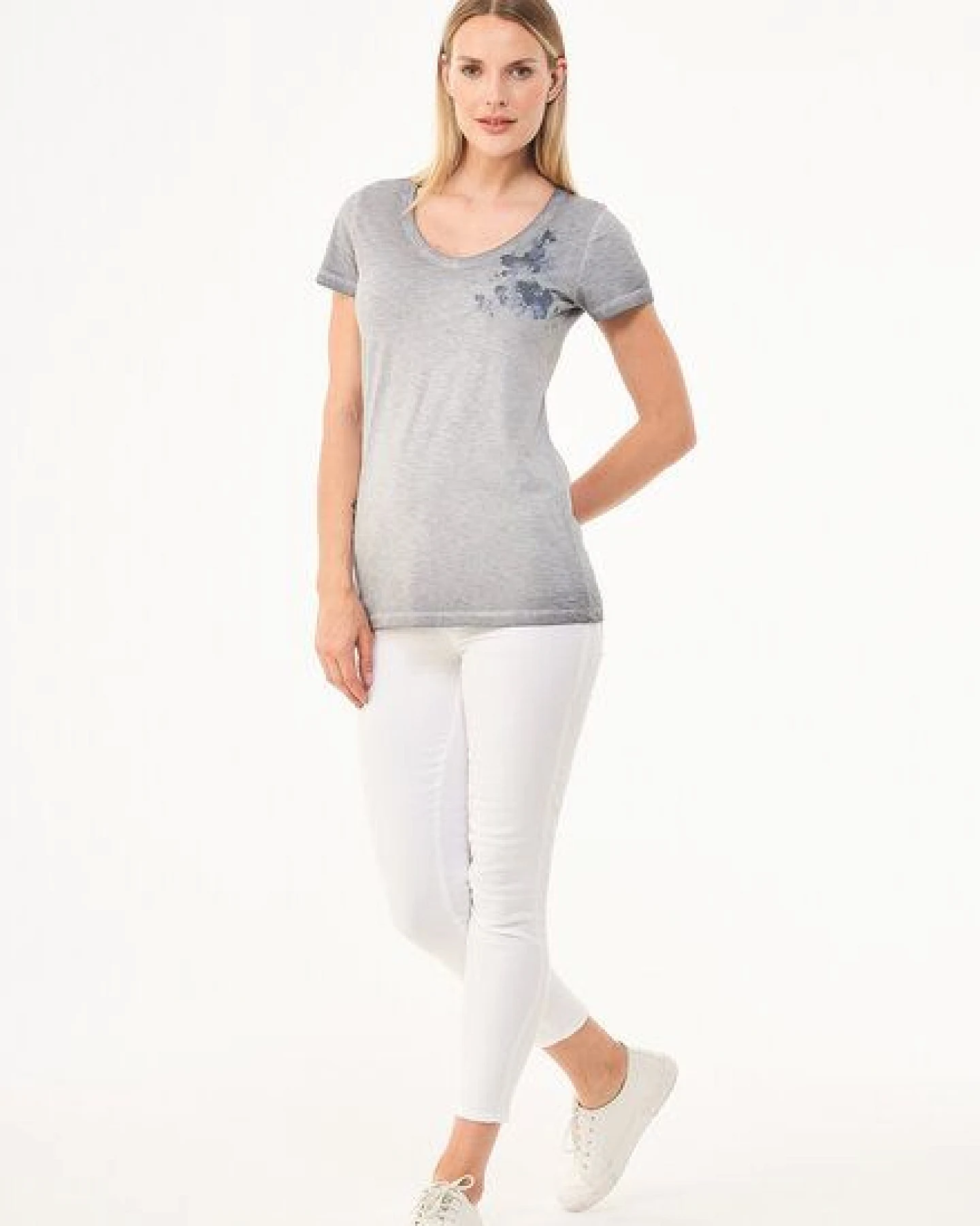 ORGANICATION Cold Pigment Dyed T-Shirt aus Bio-Baumwolle mit Print – Ansicht 2