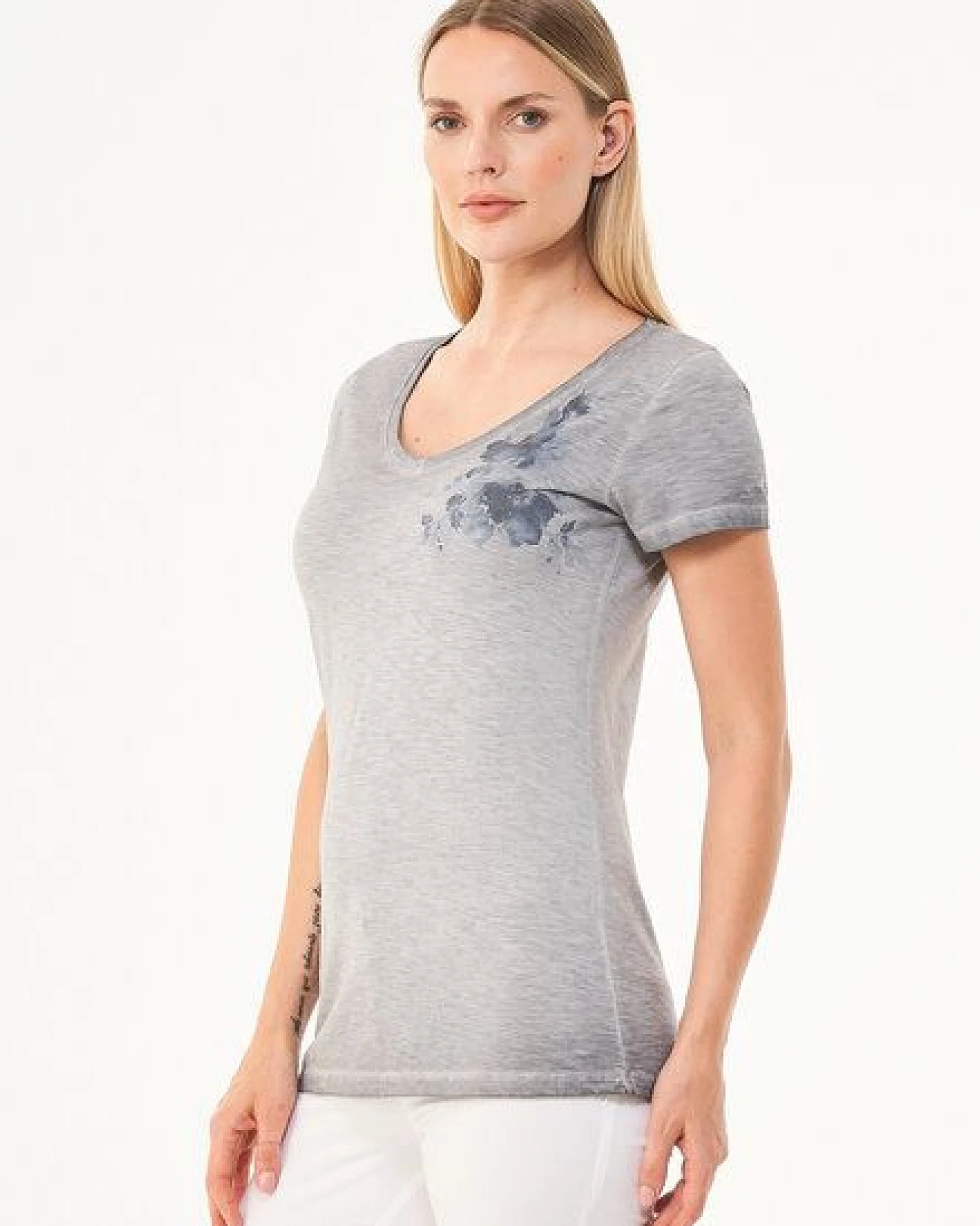 ORGANICATION Cold Pigment Dyed T-Shirt aus Bio-Baumwolle mit Print – Ansicht 3