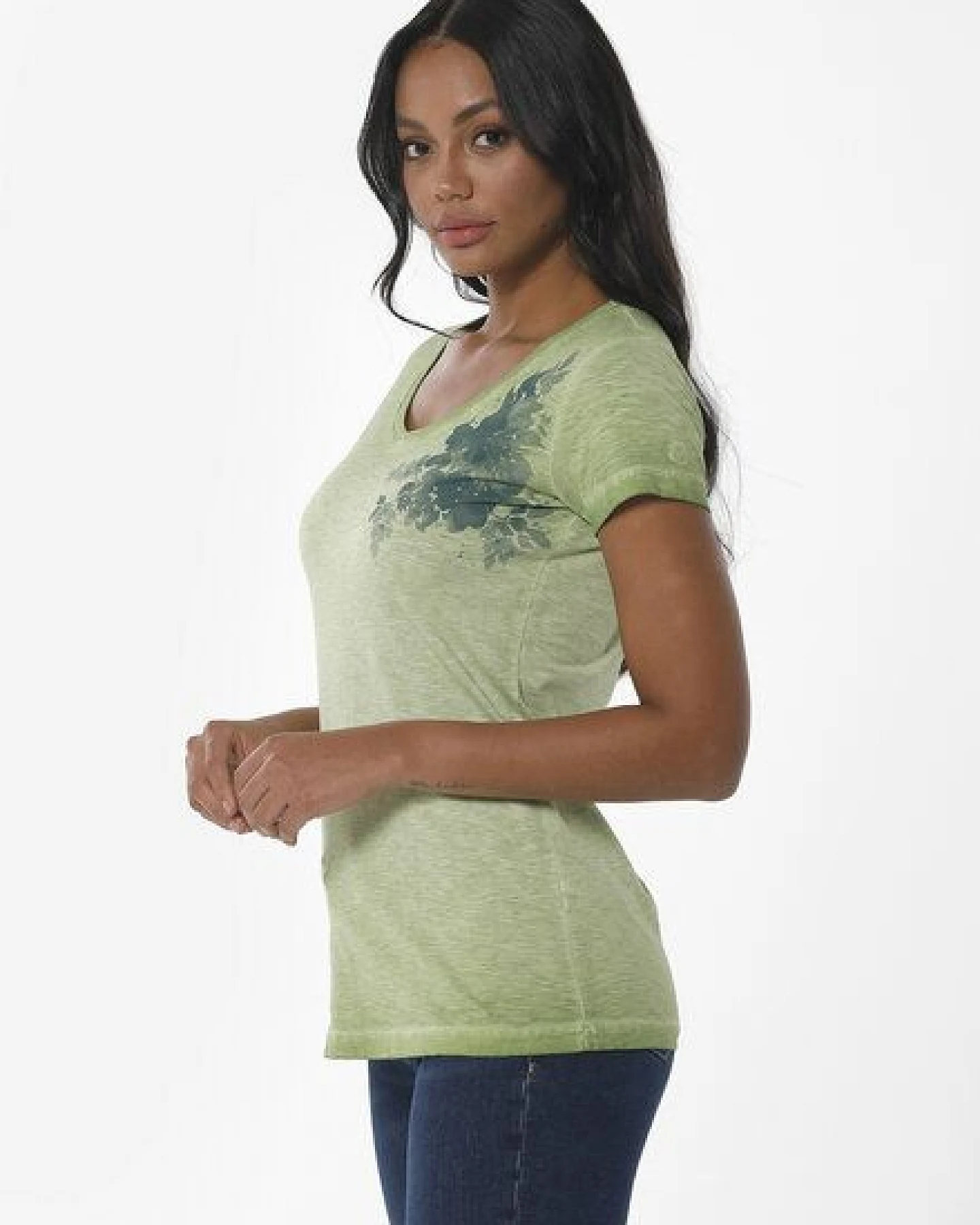 ORGANICATION Cold Pigment Dyed T-Shirt aus Bio-Baumwolle mit Print – Ansicht 3