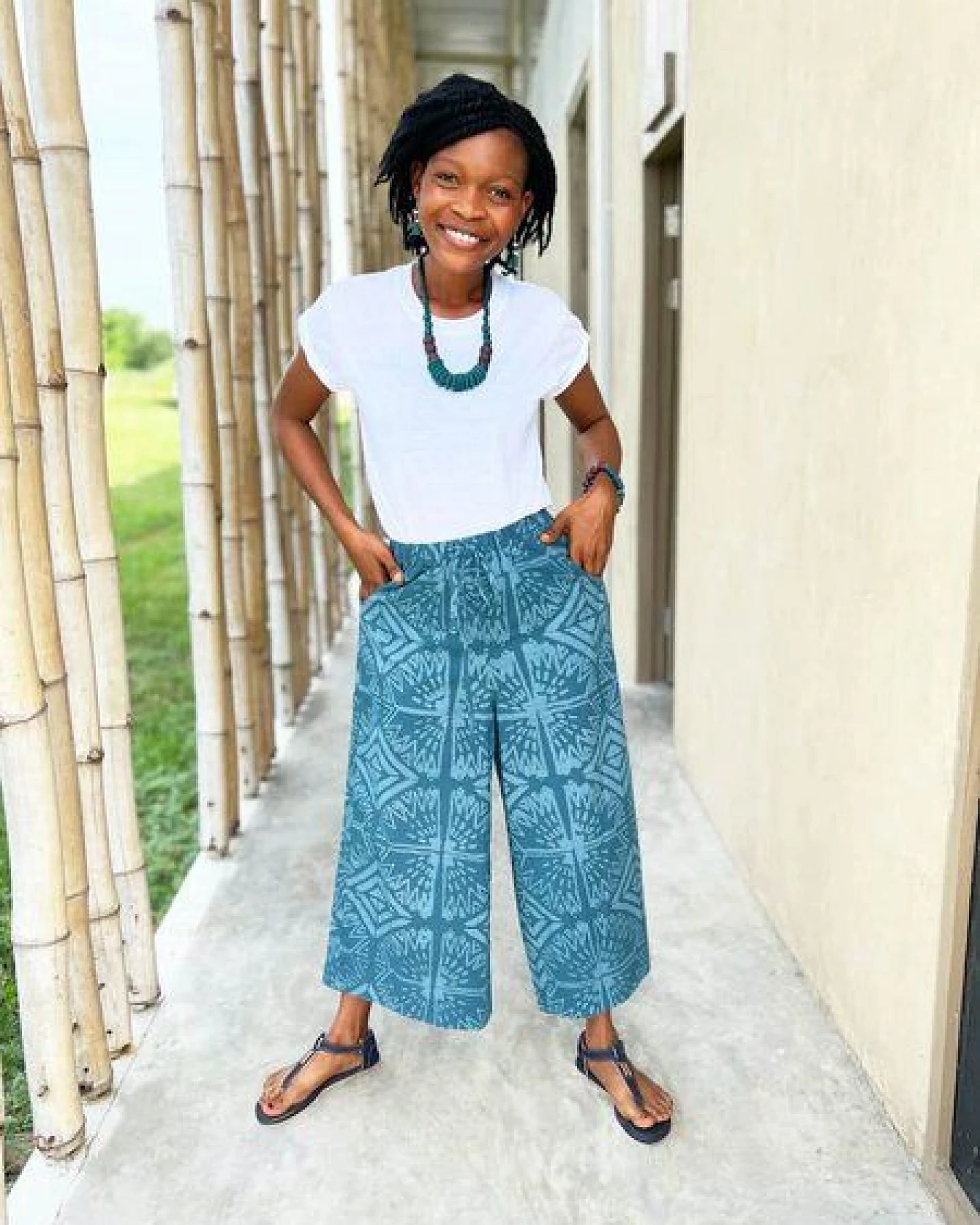 Global Mamas Bio Hose Crop - WIDE LEG SUMMER – Ansicht 2