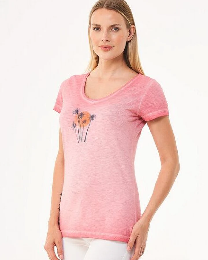 ORGANICATION Cold Pigment Dyed T-Shirt aus Bio-Baumwolle mit Print