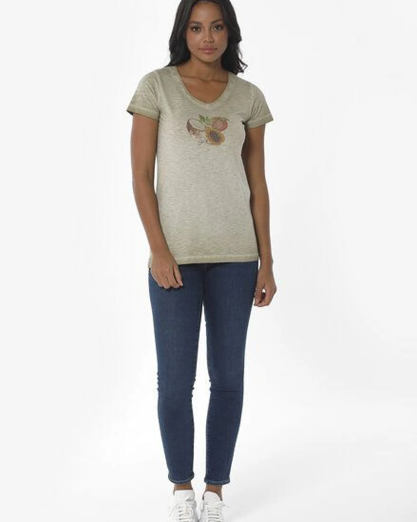 ORGANICATION Cold Pigment Dyed T-Shirt aus Bio-Baumwolle mit Frucht-Print – Ansicht 2