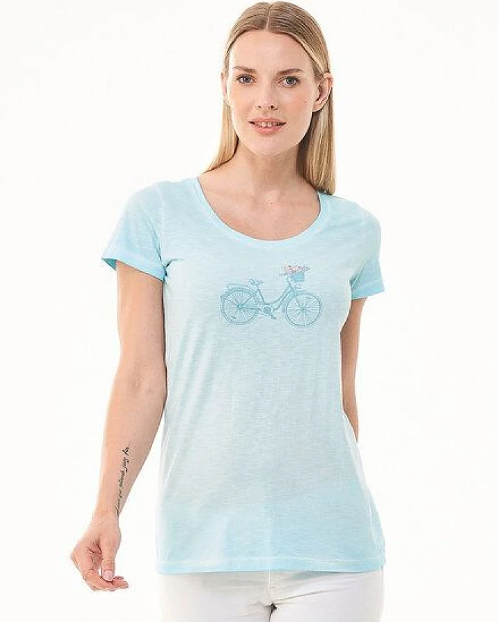 ORGANICATION Cold Pigment Dyed T-Shirt aus Bio-Baumwolle mit Fahrrad-Print