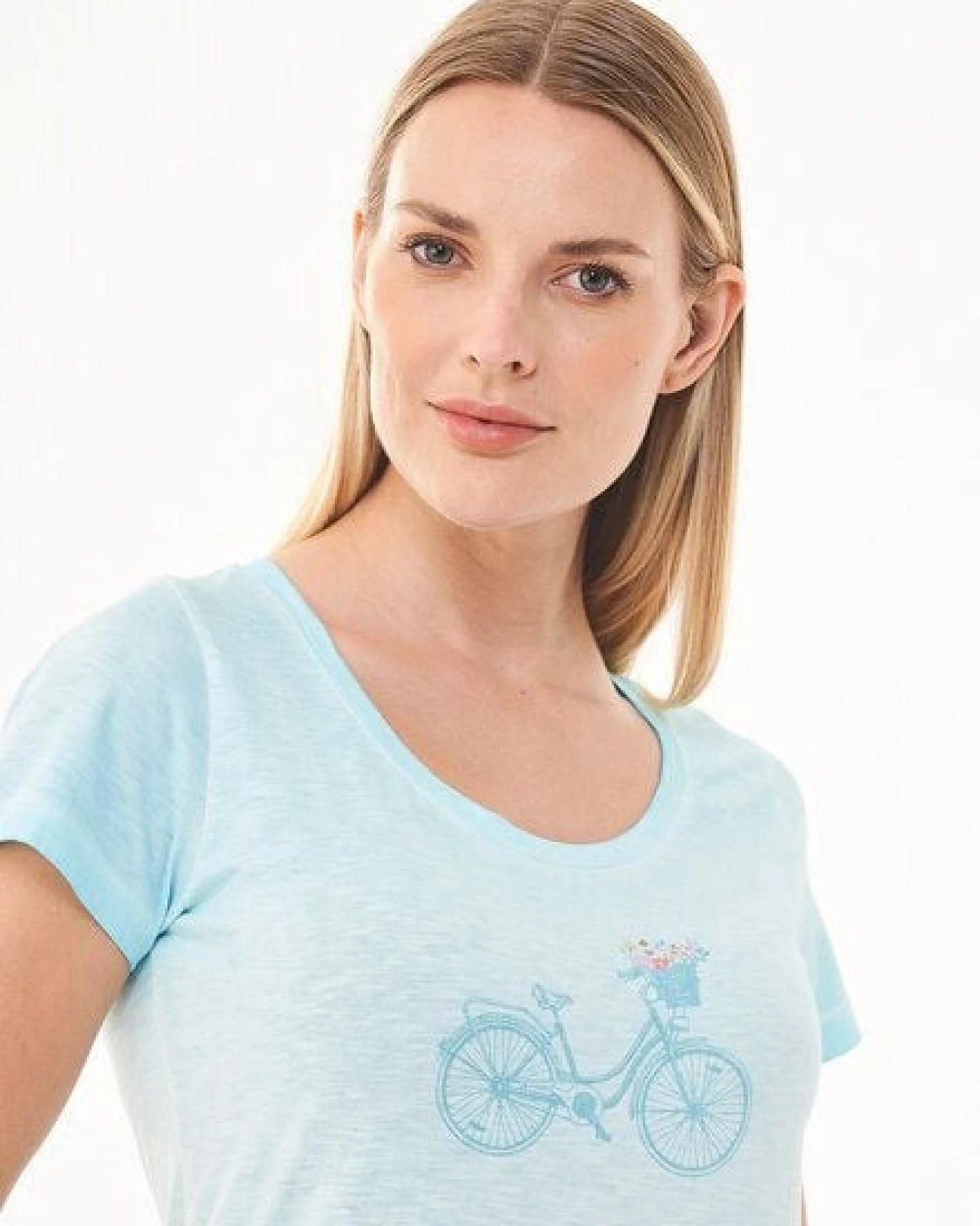 ORGANICATION Cold Pigment Dyed T-Shirt aus Bio-Baumwolle mit Fahrrad-Print – Ansicht 4