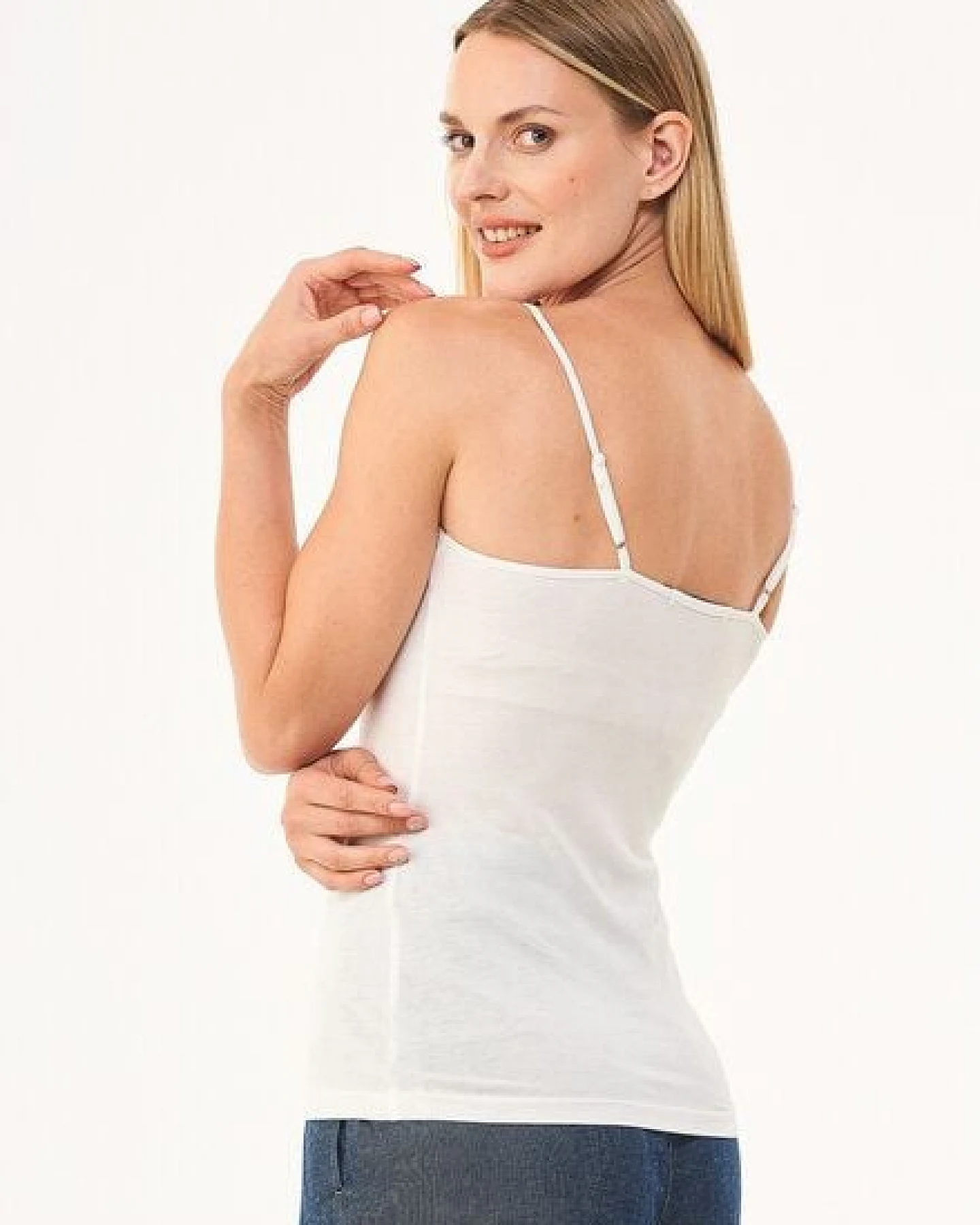 ORGANICATION Spaghettiträger-Top aus TENCEL Lyocell und Bio-Baumwolle – Ansicht 4