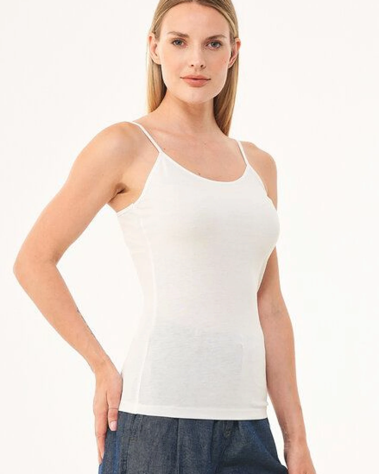 ORGANICATION Spaghettiträger-Top aus TENCEL Lyocell und Bio-Baumwolle – Ansicht 3