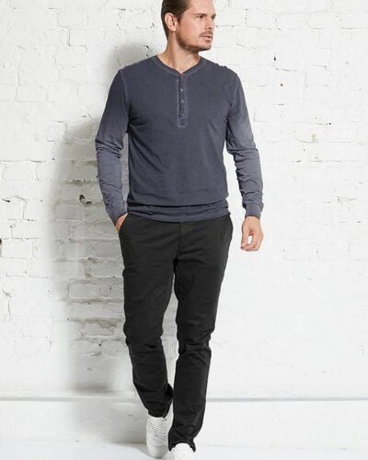 Wunderwerk Herren Langarmshirt aus Bio-Baumwolle "Henley male 1/1 mal tinto"