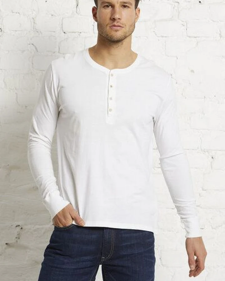Produktseite: Wunderwerk Herren Langarmshirt aus Bio-Baumwolle "Henley male 1/1 mal tinto"