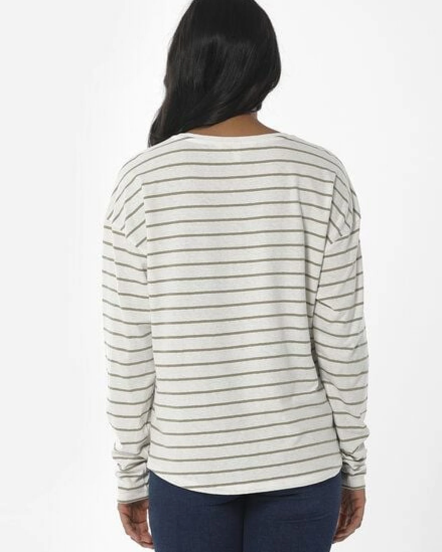 ORGANICATION Gestreiftes Longsleeve T-Shirt aus Bio-Baumwolle und Leinen – Ansicht 4
