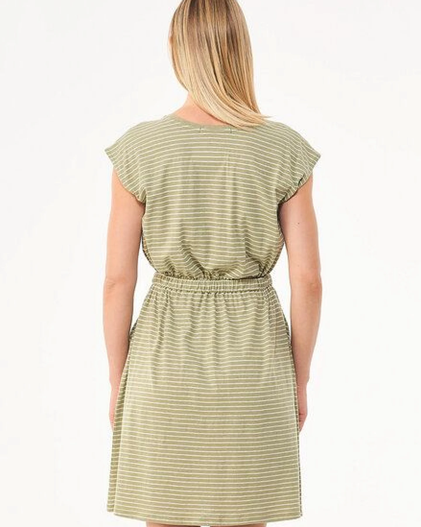 ORGANICATION Gestreiftes Jerseykleid aus Bio-Baumwolle und Leinen – Ansicht 4
