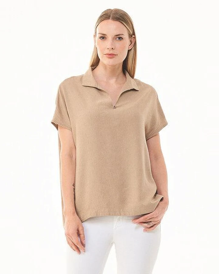 ORGANICATION Bluse aus LENZING ECOVERO und Leinen
