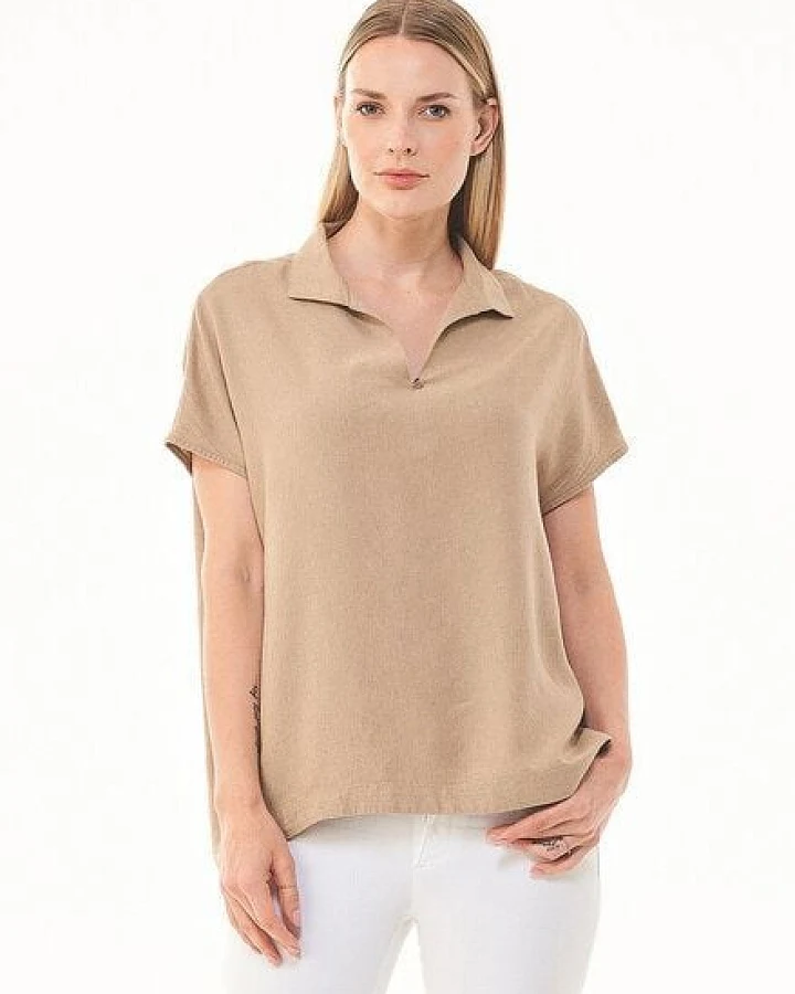 ORGANICATION Bluse aus LENZING ECOVERO und Leinen