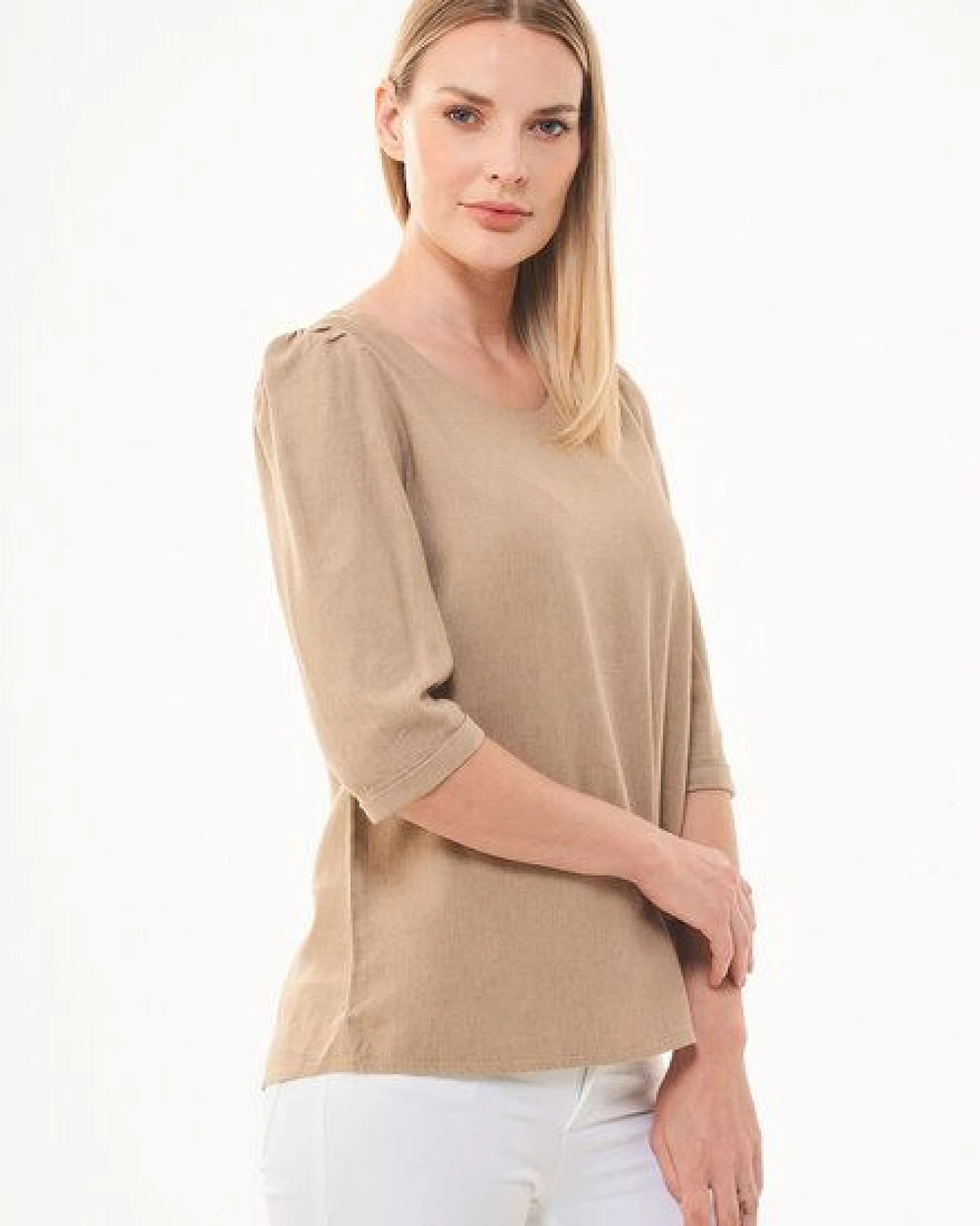 ORGANICATION 3/4-Arm Bluse aus LENZING ECOVERO und Leinen – Ansicht 3