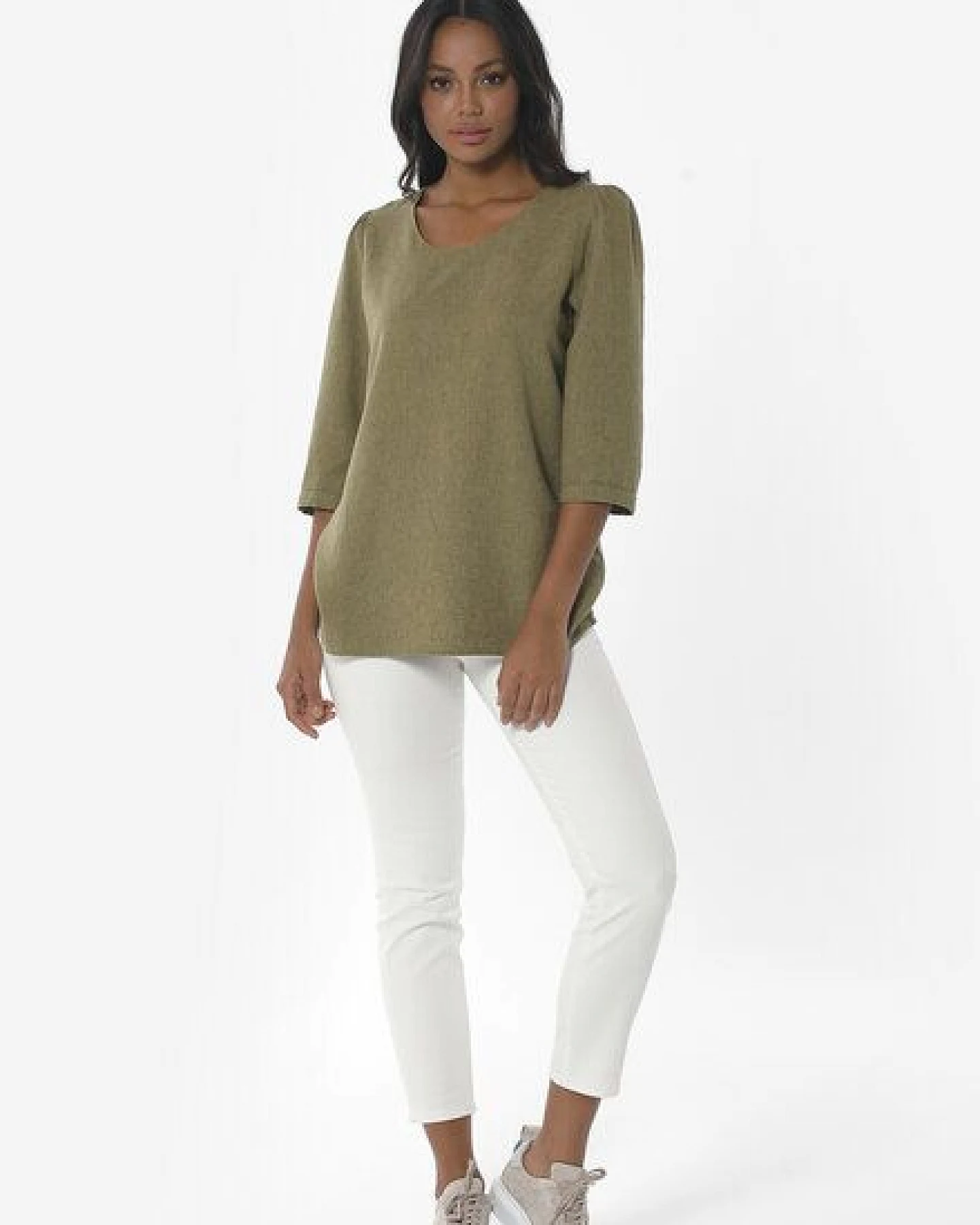 ORGANICATION 3/4-Arm Bluse aus LENZING ECOVERO und Leinen – Ansicht 2