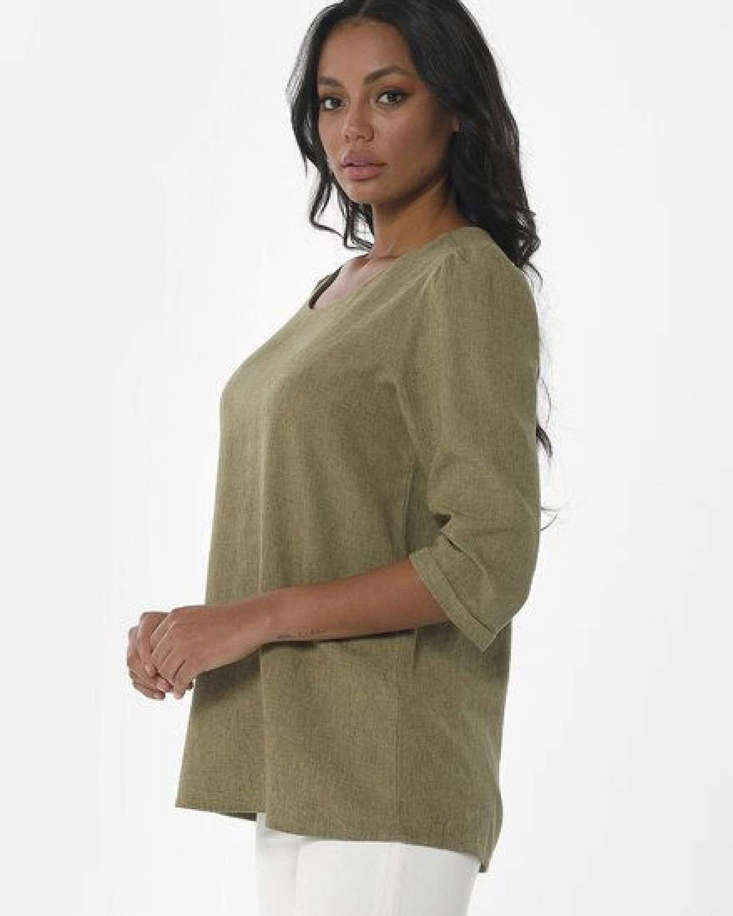 ORGANICATION 3/4-Arm Bluse aus LENZING ECOVERO und Leinen – Ansicht 3