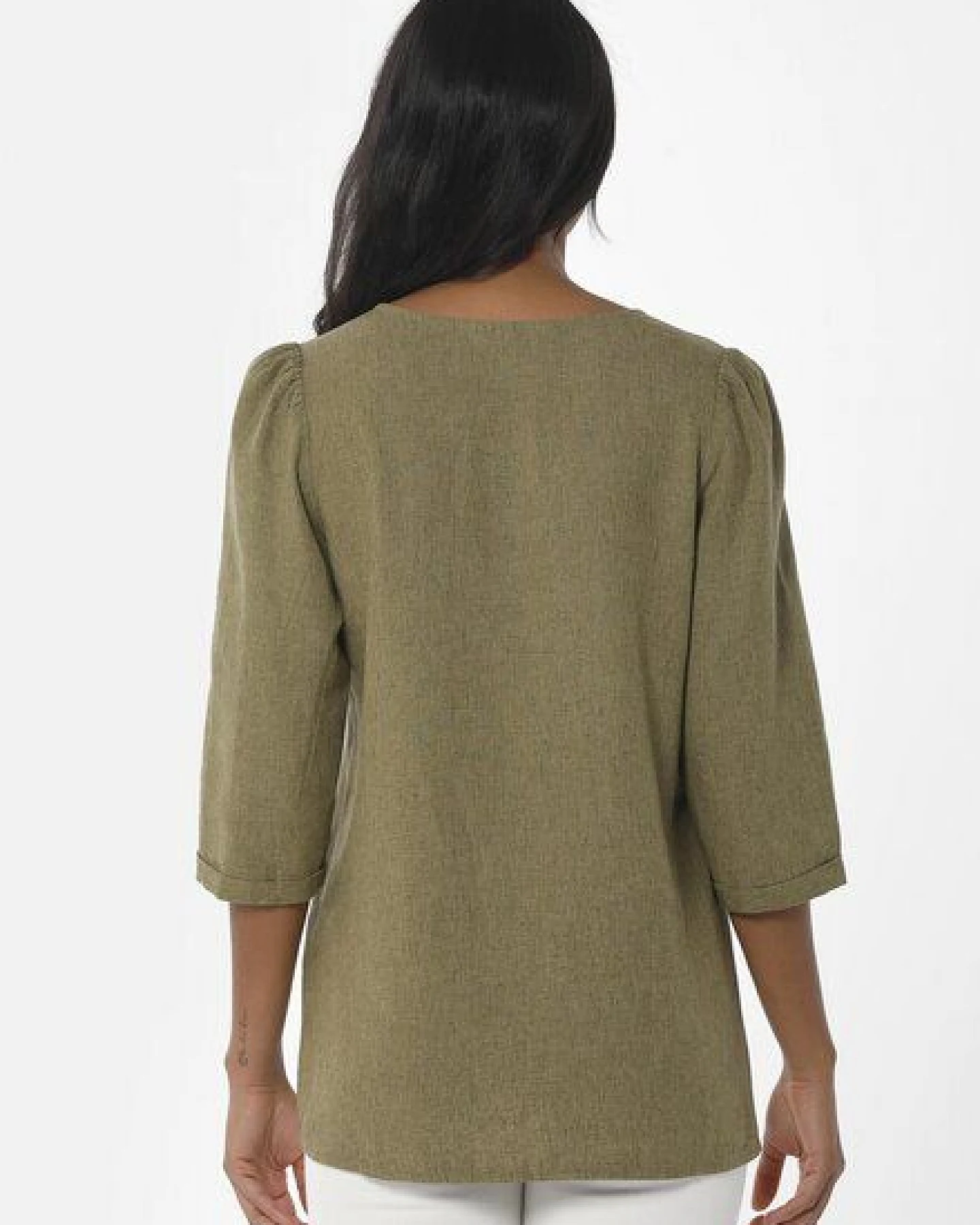 ORGANICATION 3/4-Arm Bluse aus LENZING ECOVERO und Leinen – Ansicht 4