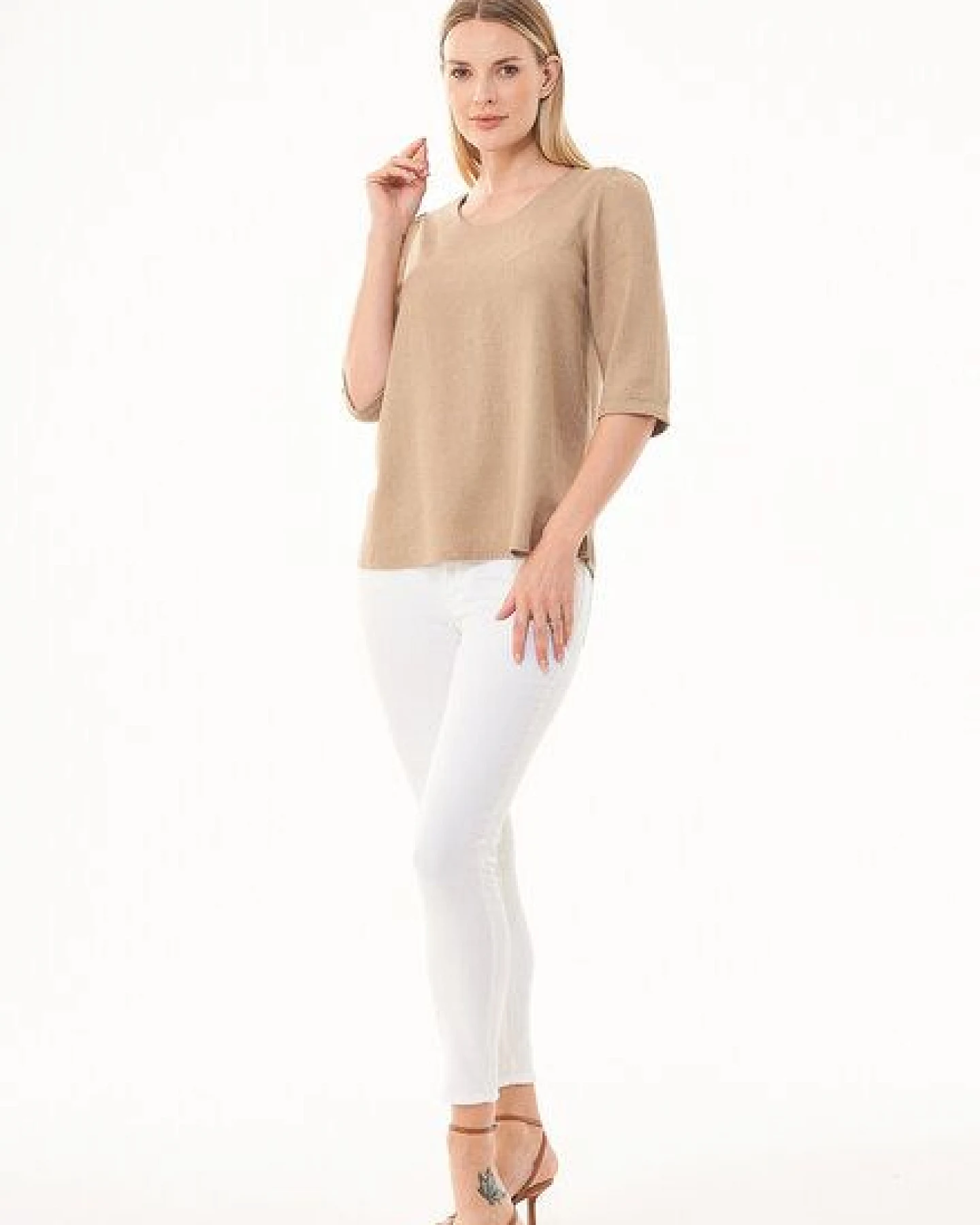 ORGANICATION 3/4-Arm Bluse aus LENZING ECOVERO und Leinen – Ansicht 2