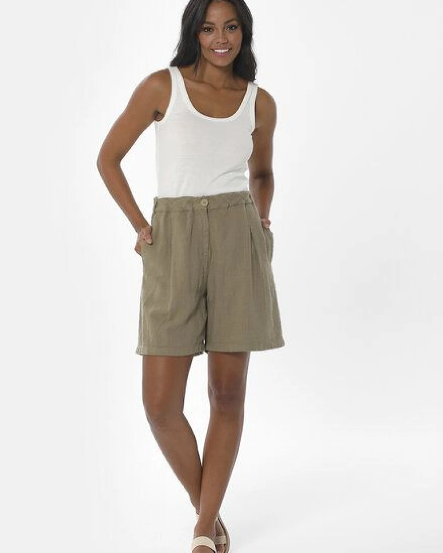 ORGANICATION Shorts aus Leinen-Bio Baumwolle Mix mit LENZING ECOVERO – Ansicht 2