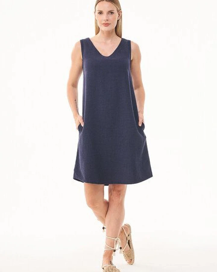 ORGANICATION Kleid aus Bio-Baumwolle und Leinen
