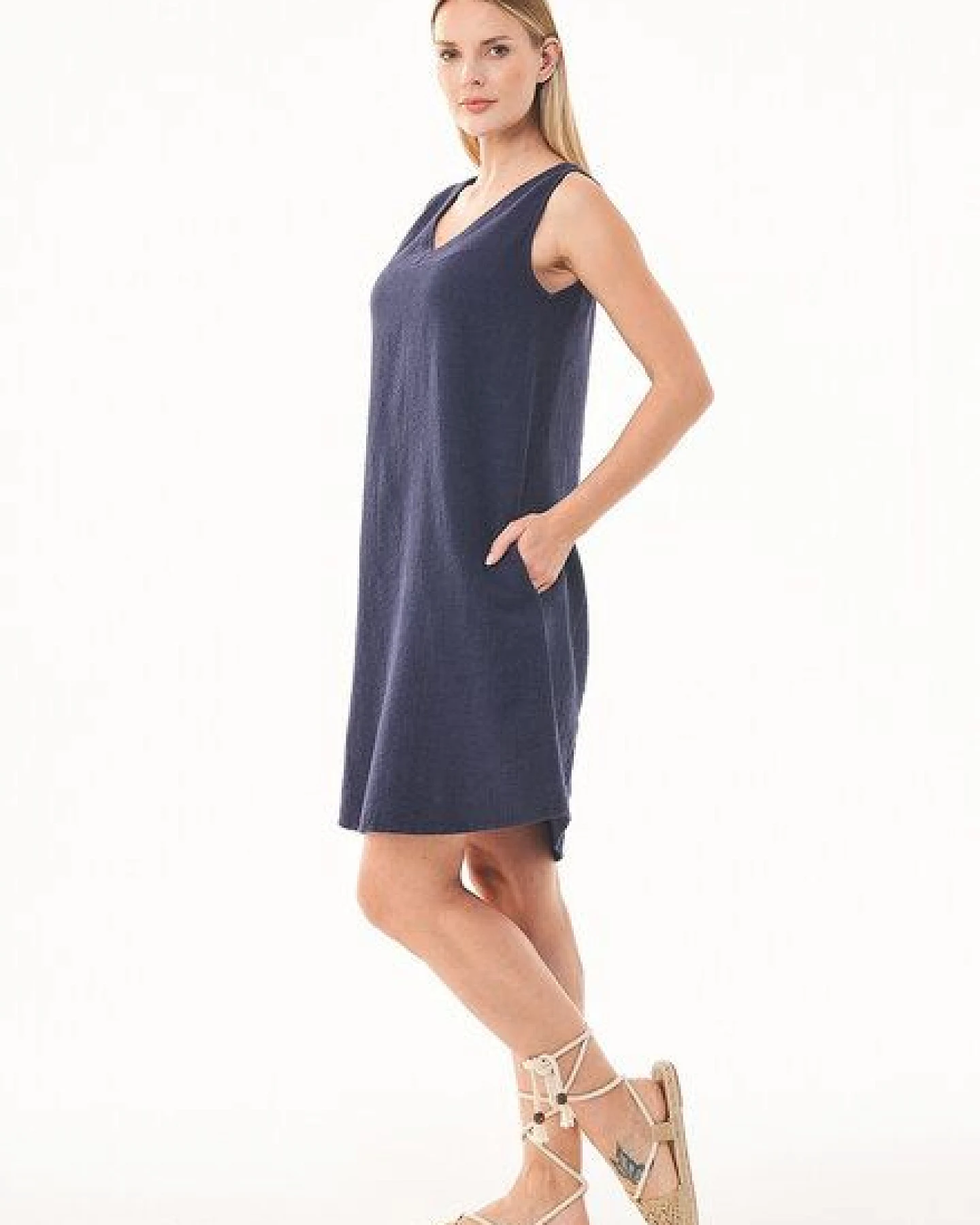 ORGANICATION Kleid aus Bio-Baumwolle und Leinen – Ansicht 2