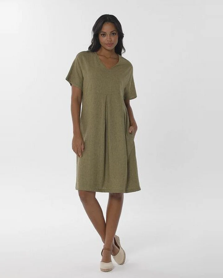 ORGANICATION Kleid aus LENZING ECOVERO Viskose und Leinen