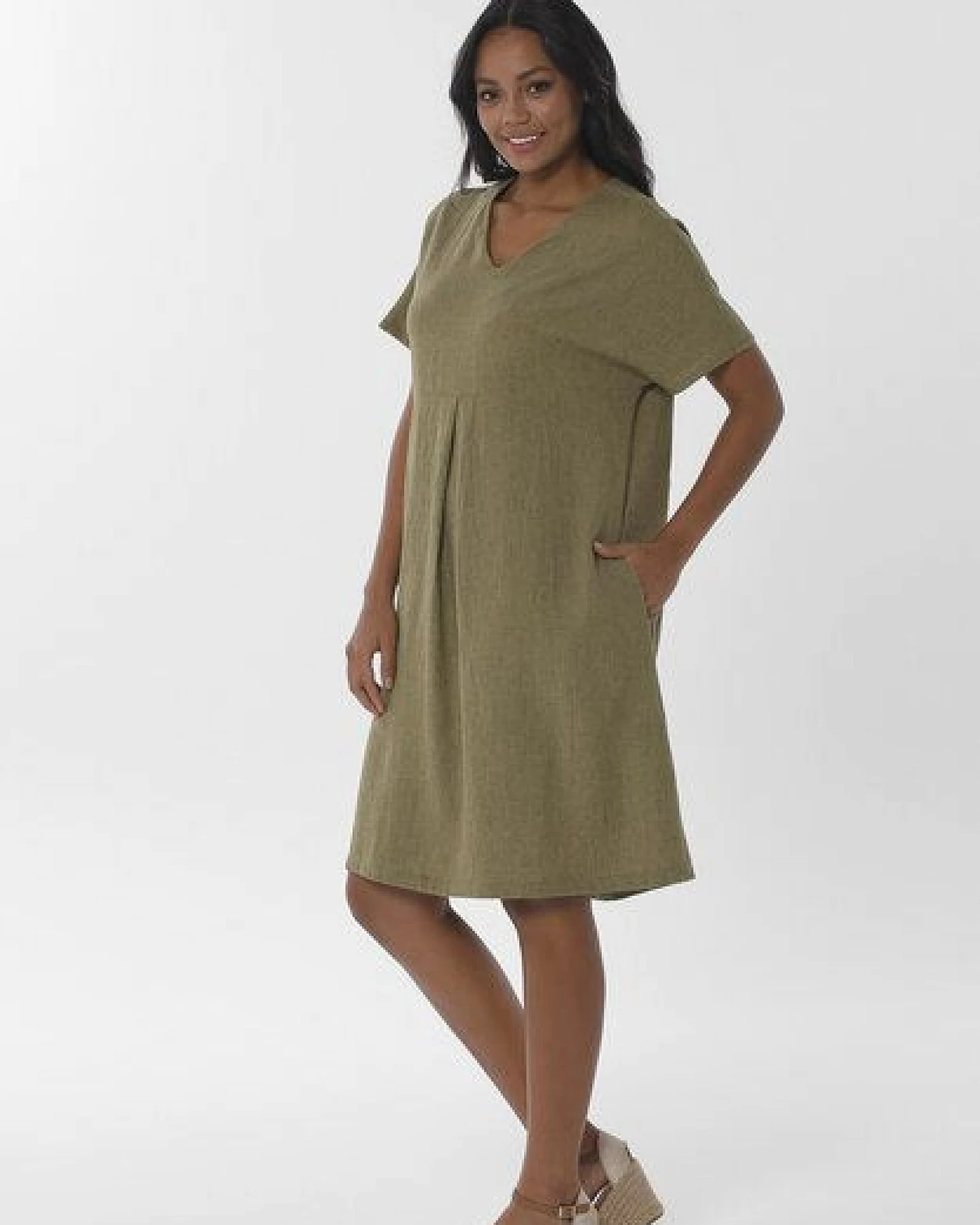 ORGANICATION Kleid aus LENZING ECOVERO Viskose und Leinen – Ansicht 3