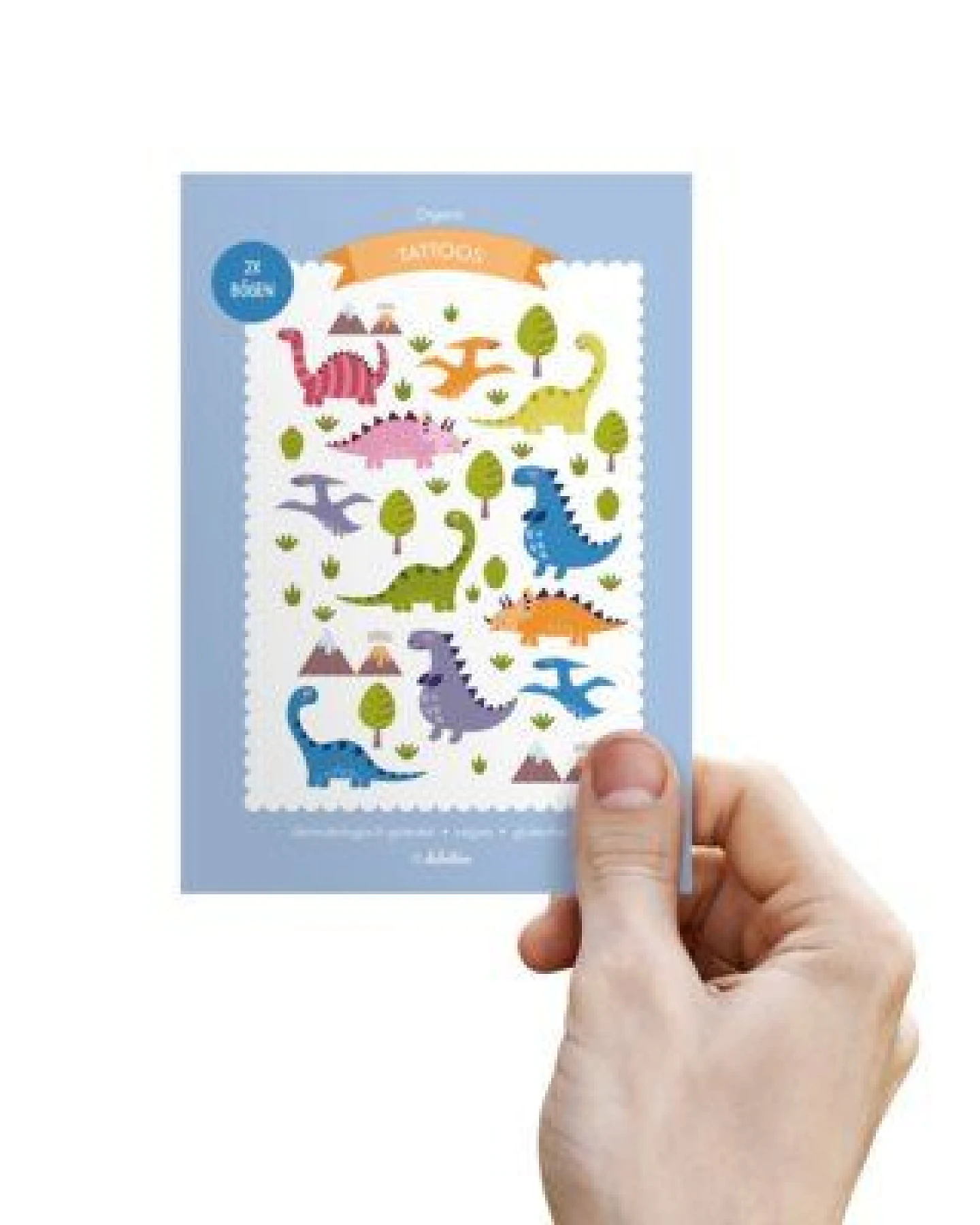 dabelino Kinder Dinosaurier Klebetattoos (plastikfrei, vegan, glutenfrei) – Ansicht 3