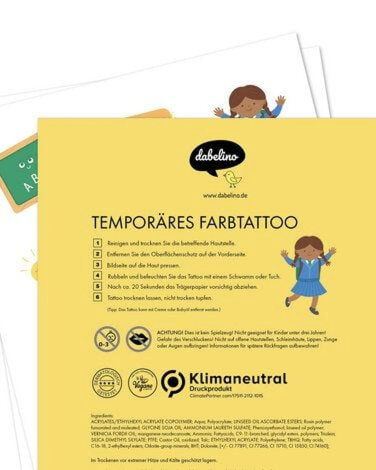 dabelino Kinder Klebetattoos (plastikfrei, vegan, glutenfrei) – Ansicht 4