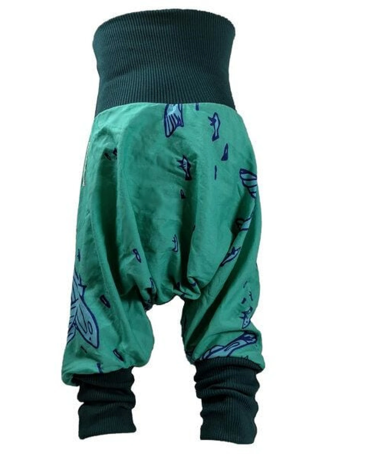 liebewicht Yogahose weite Hose für Kinder "Fliegende Fische" türkis aus Biobaumwolle Gr.56-116 – Ansicht 3