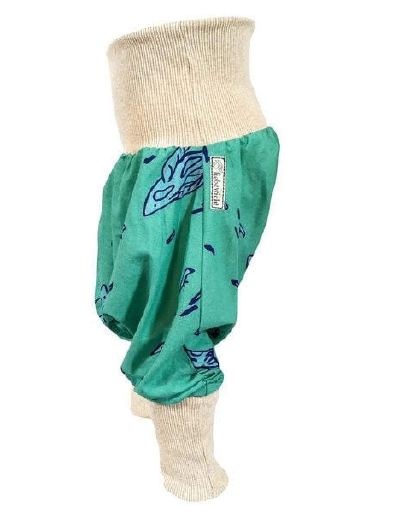 liebewicht Yogahose weite Hose für Kinder "Fliegende Fische" türkis aus Biobaumwolle Gr.56-116 – Ansicht 3