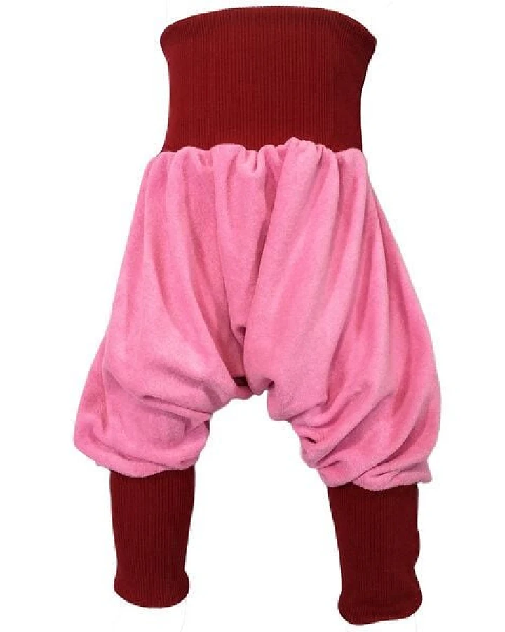 liebewicht Bio Yogahose Pumphose aus rosa Frottee mit Bündchen nach Wahl