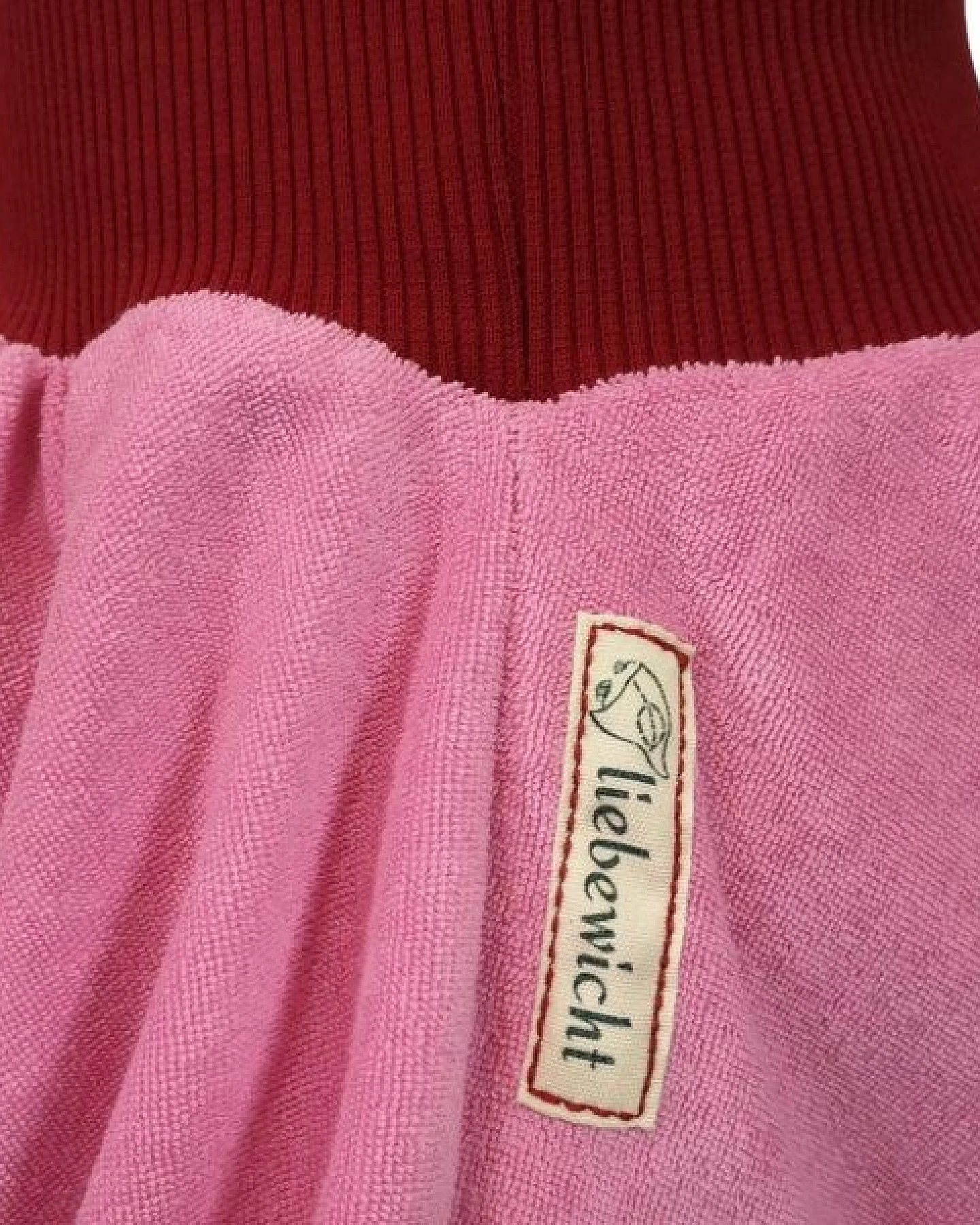 liebewicht Bio Yogahose Pumphose aus rosa Frottee mit Bündchen nach Wahl – Ansicht 4
