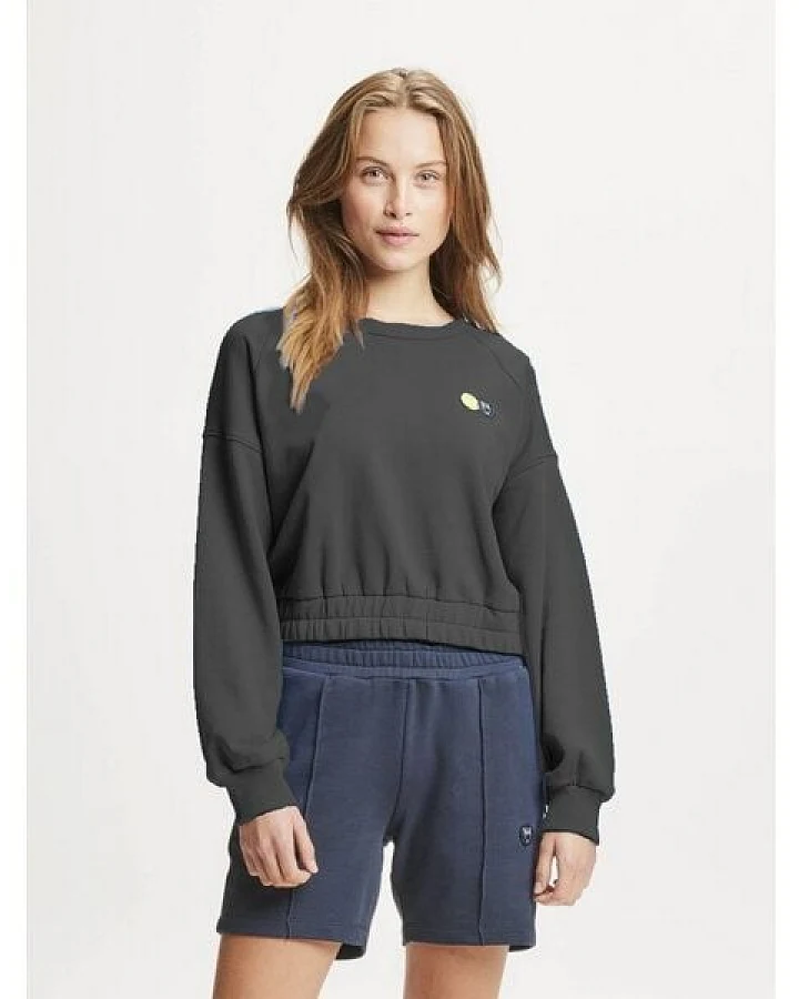 KnowledgeCotton Apparel Cropped Sweat Pullover KCA X SMILEY® aus Bio-Baumwolle