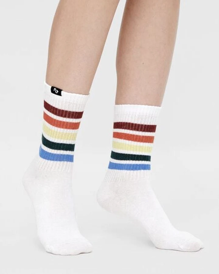 Natural Vibes Weiss Socken Bio GOTS |Bunte Socken |Herren Damen Socken |