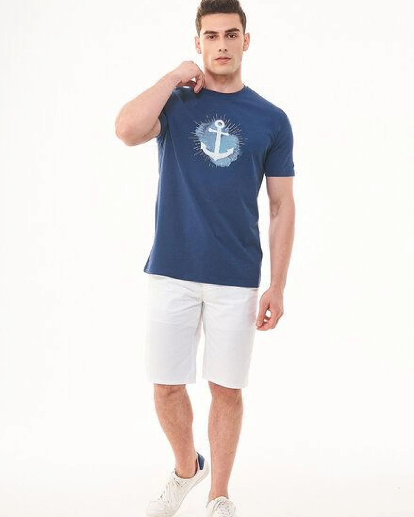 ORGANICATION T-Shirt aus Bio-Baumwolle mit Anker-Print – Ansicht 2