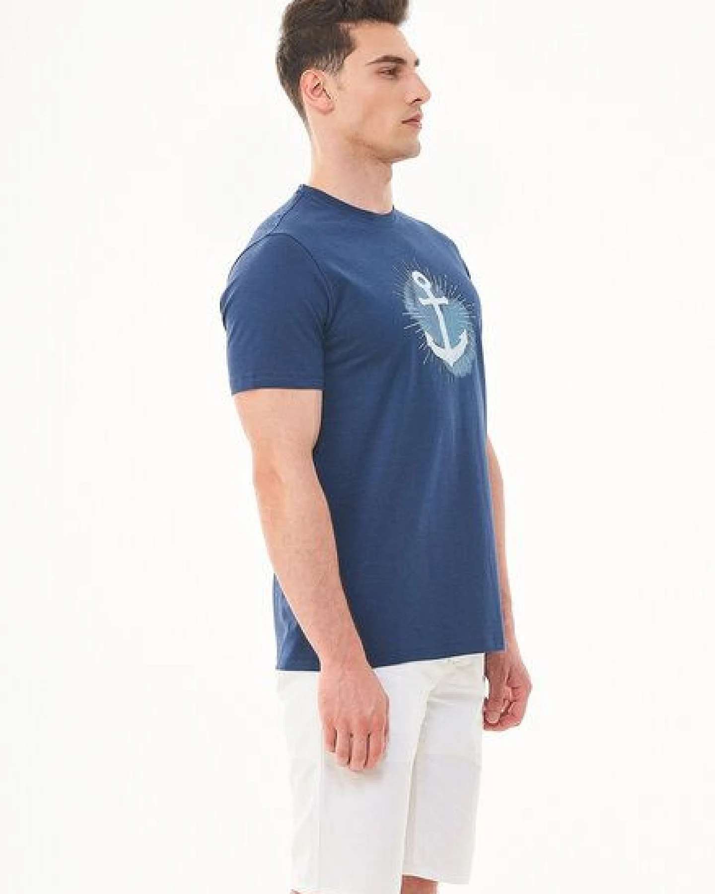 ORGANICATION T-Shirt aus Bio-Baumwolle mit Anker-Print – Ansicht 3