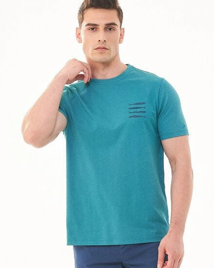 ORGANICATION T-Shirt aus Bio-Baumwolle mit Fisch-Print
