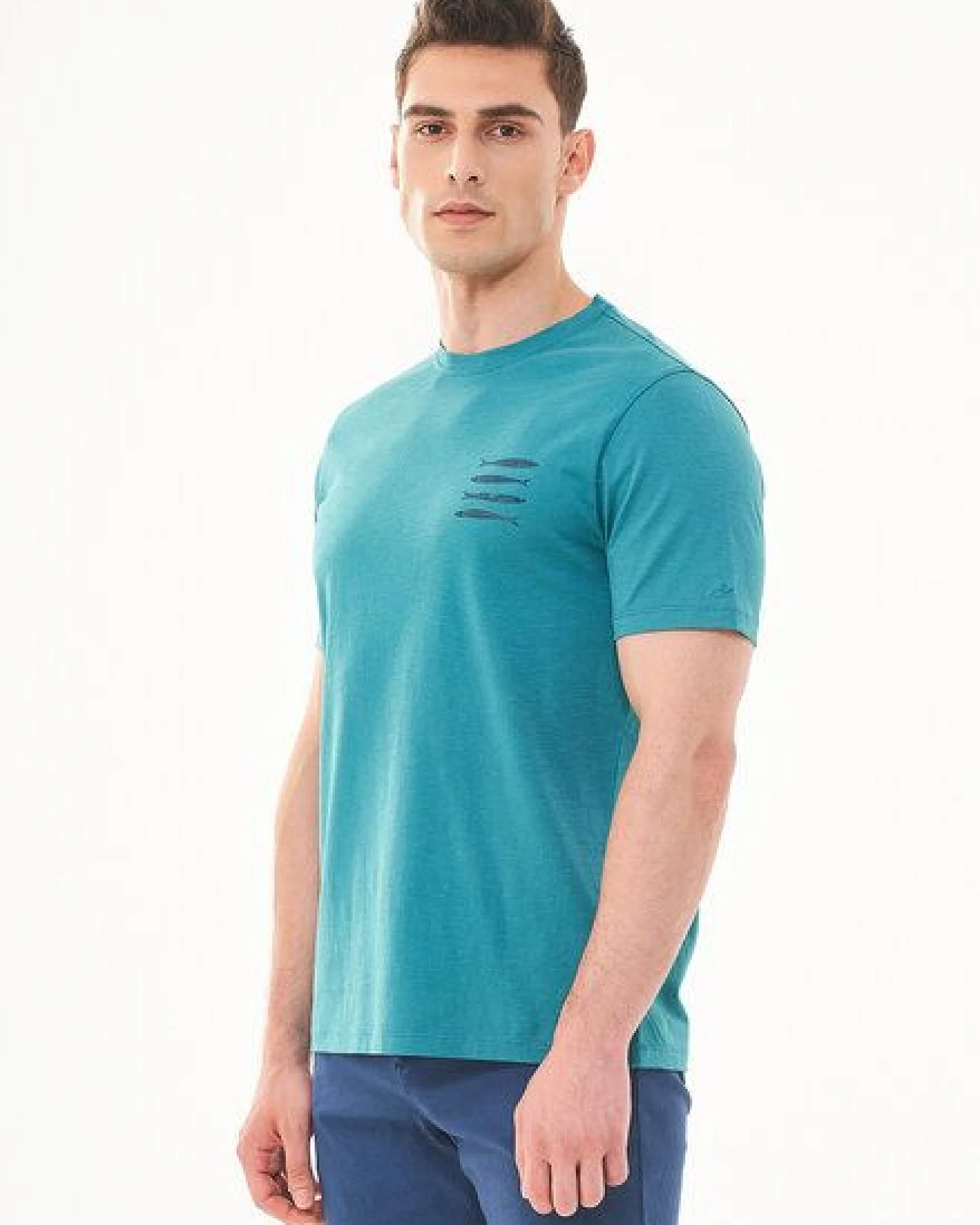 ORGANICATION T-Shirt aus Bio-Baumwolle mit Fisch-Print – Ansicht 3